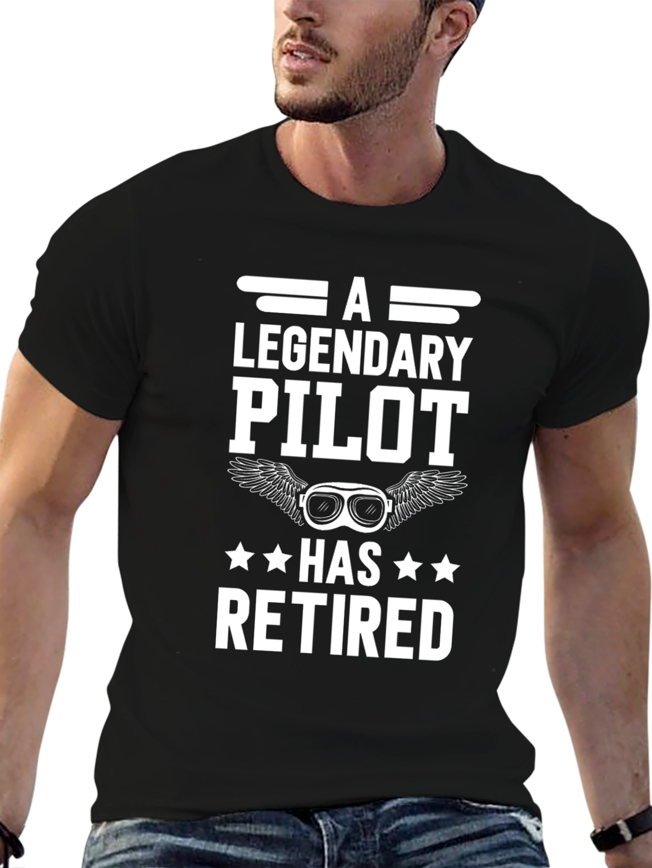Legendary Pilot Retired T-Shirt - Black