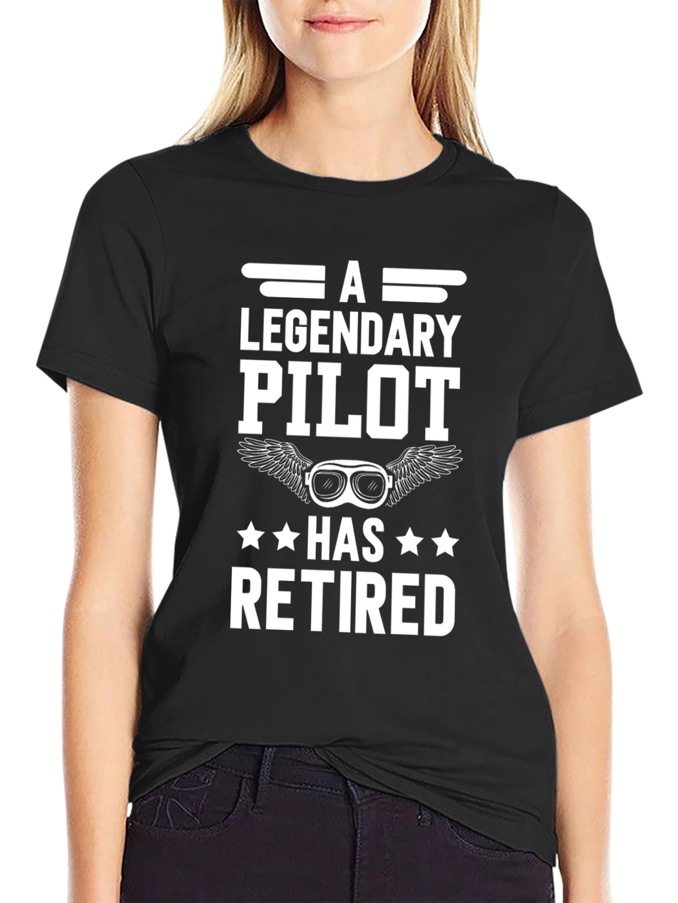 Legendary Pilot Retired T-Shirt - Black