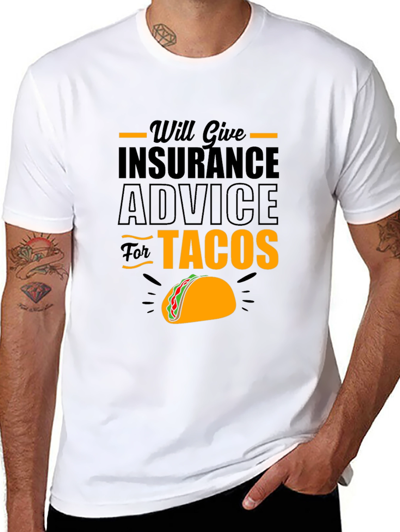 Will Give Insurance Advice For Tacos Black T-Shirt