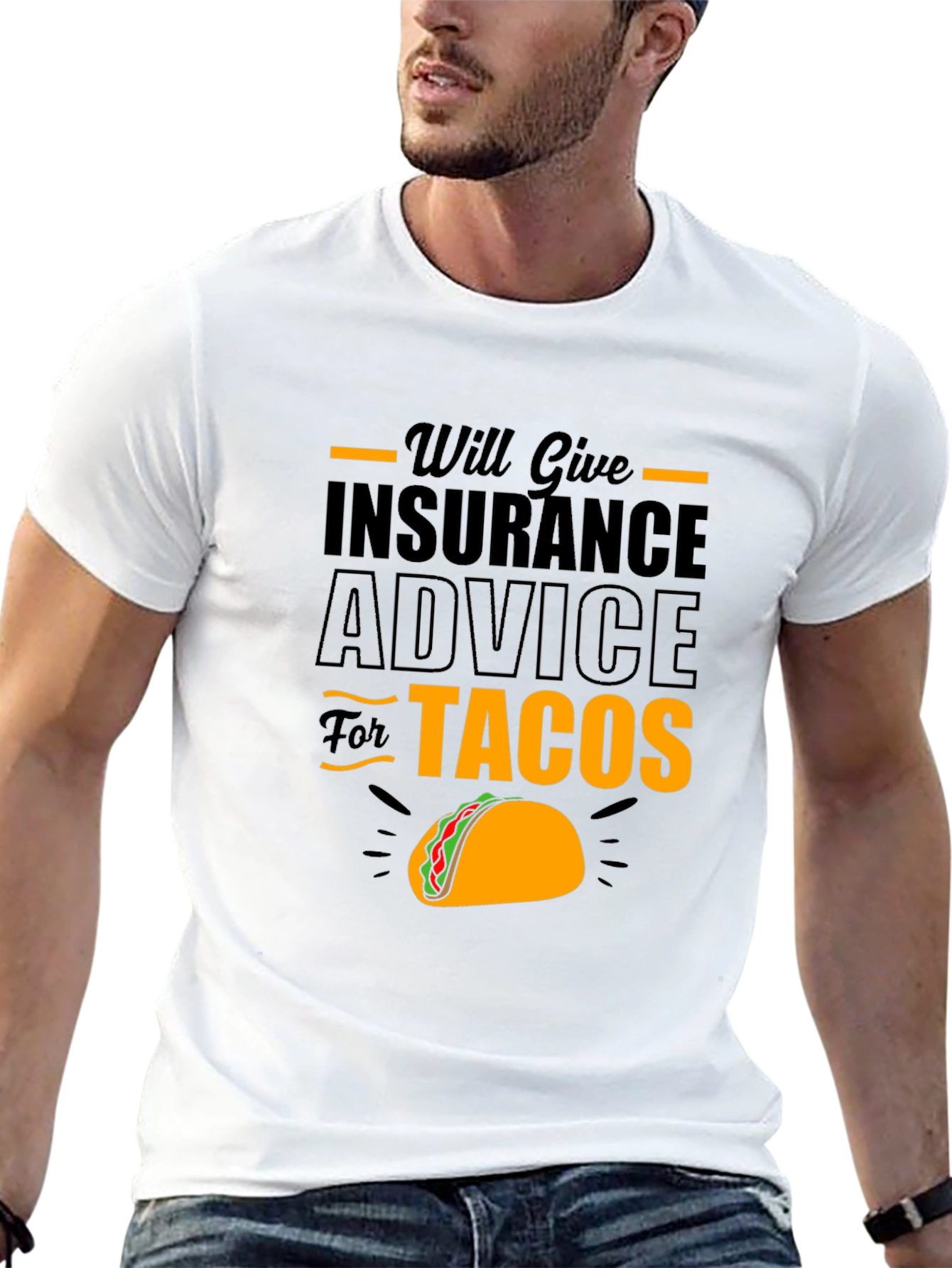 Will Give Insurance Advice For Tacos Black T-Shirt