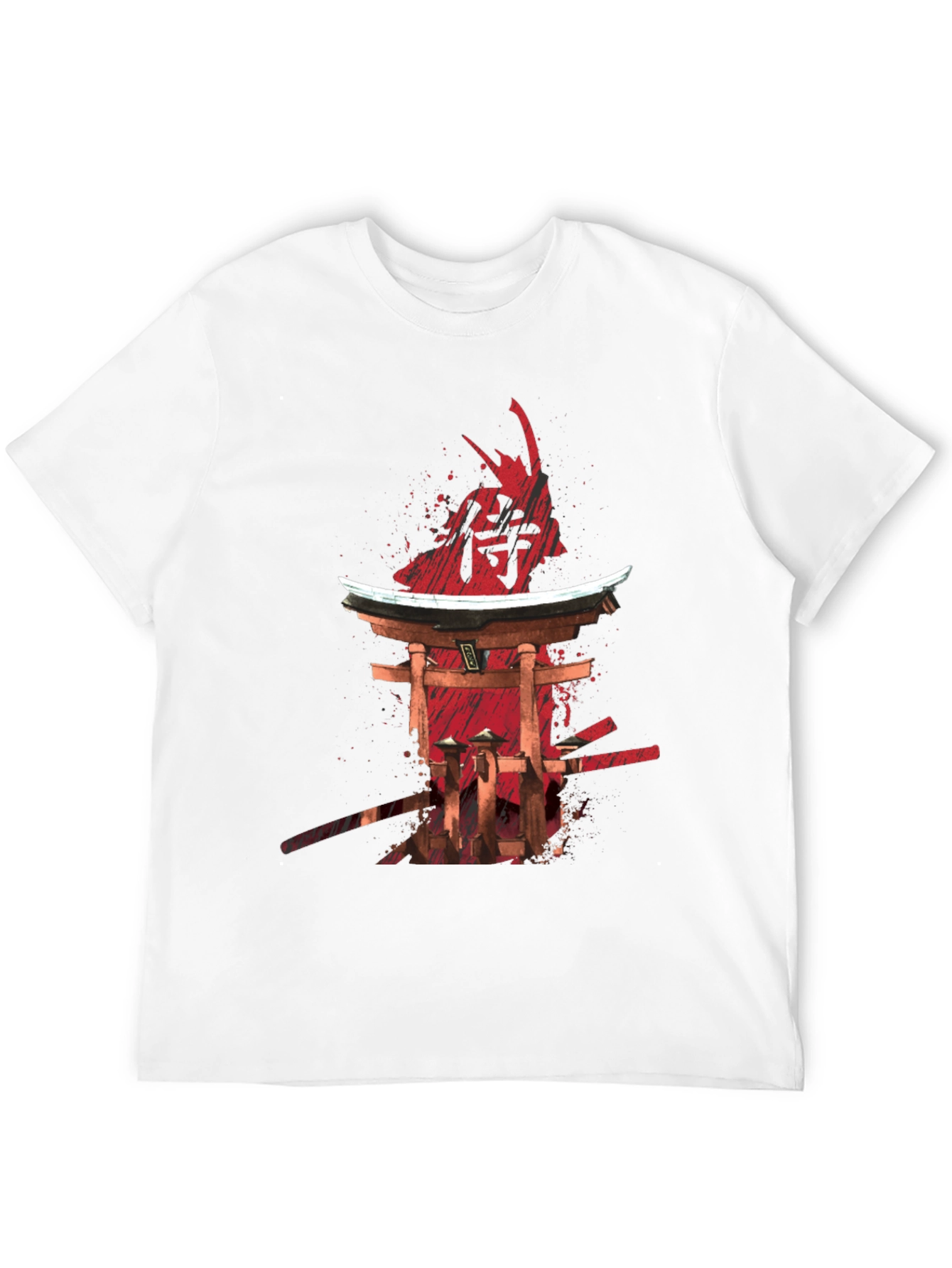 Samurai Graphic Print Black T-Shirt