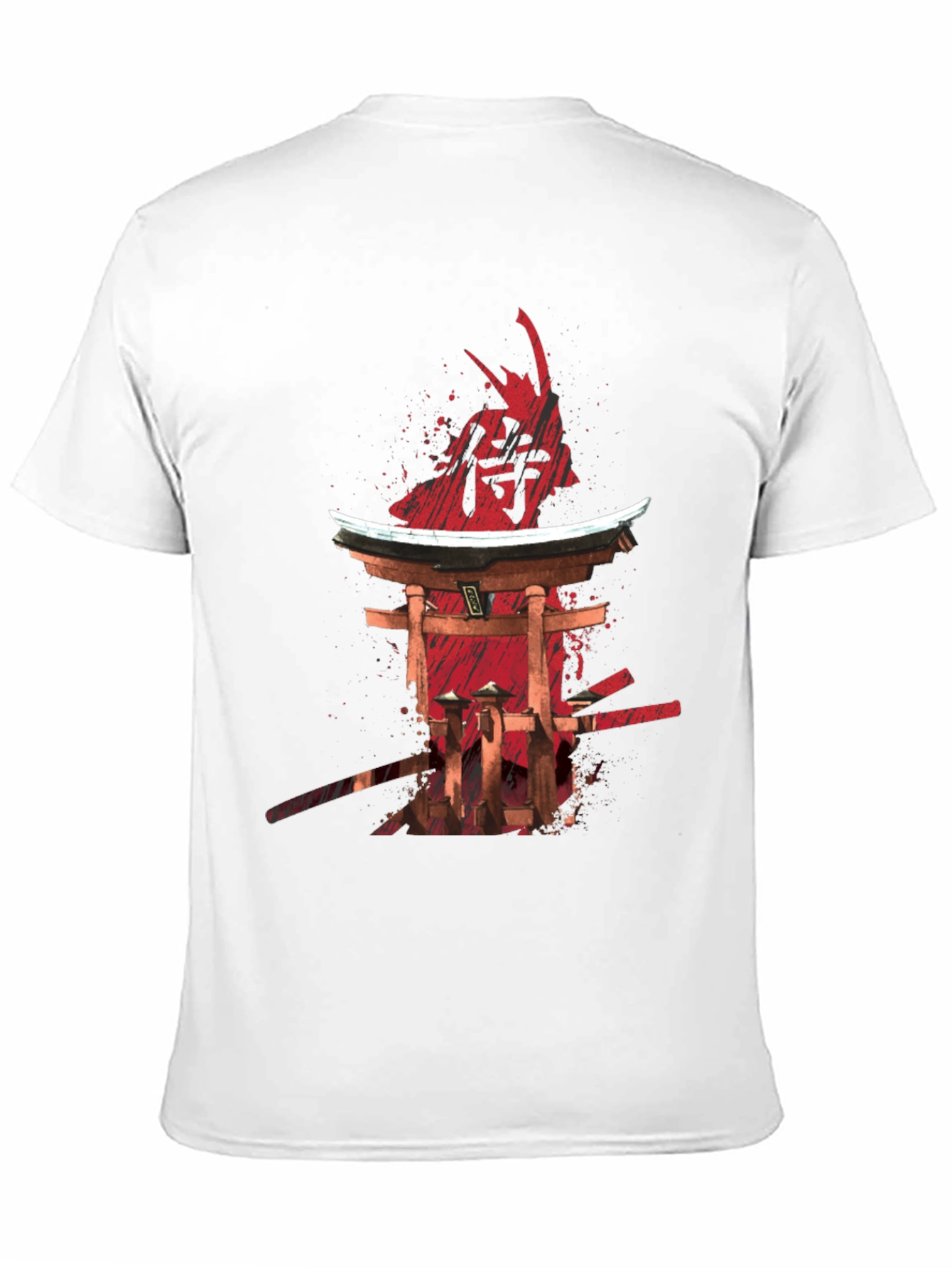 Samurai Graphic Print Black T-Shirt