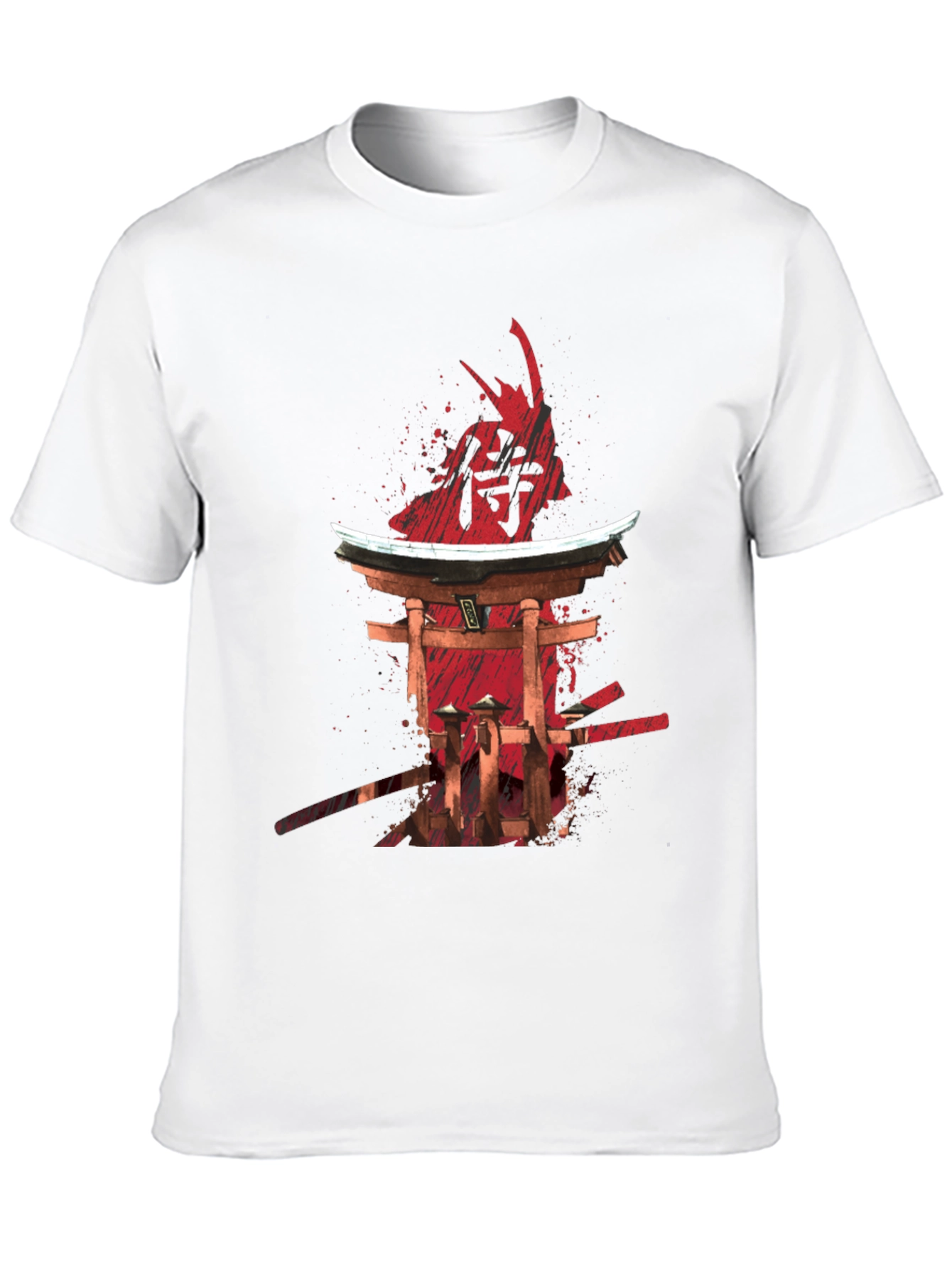 Samurai Graphic Print Black T-Shirt