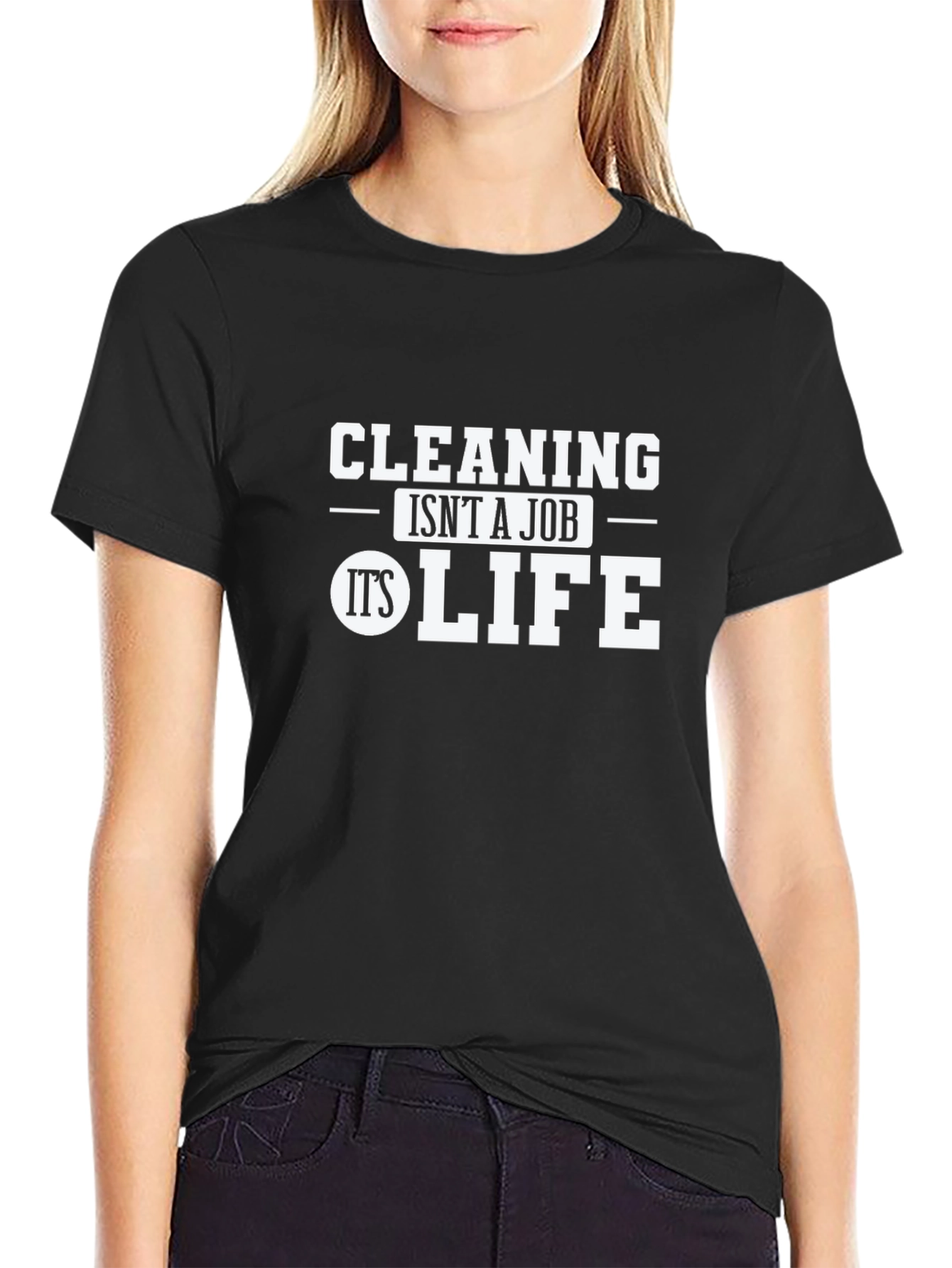 Cleaning is Life Graphic Tee - Black