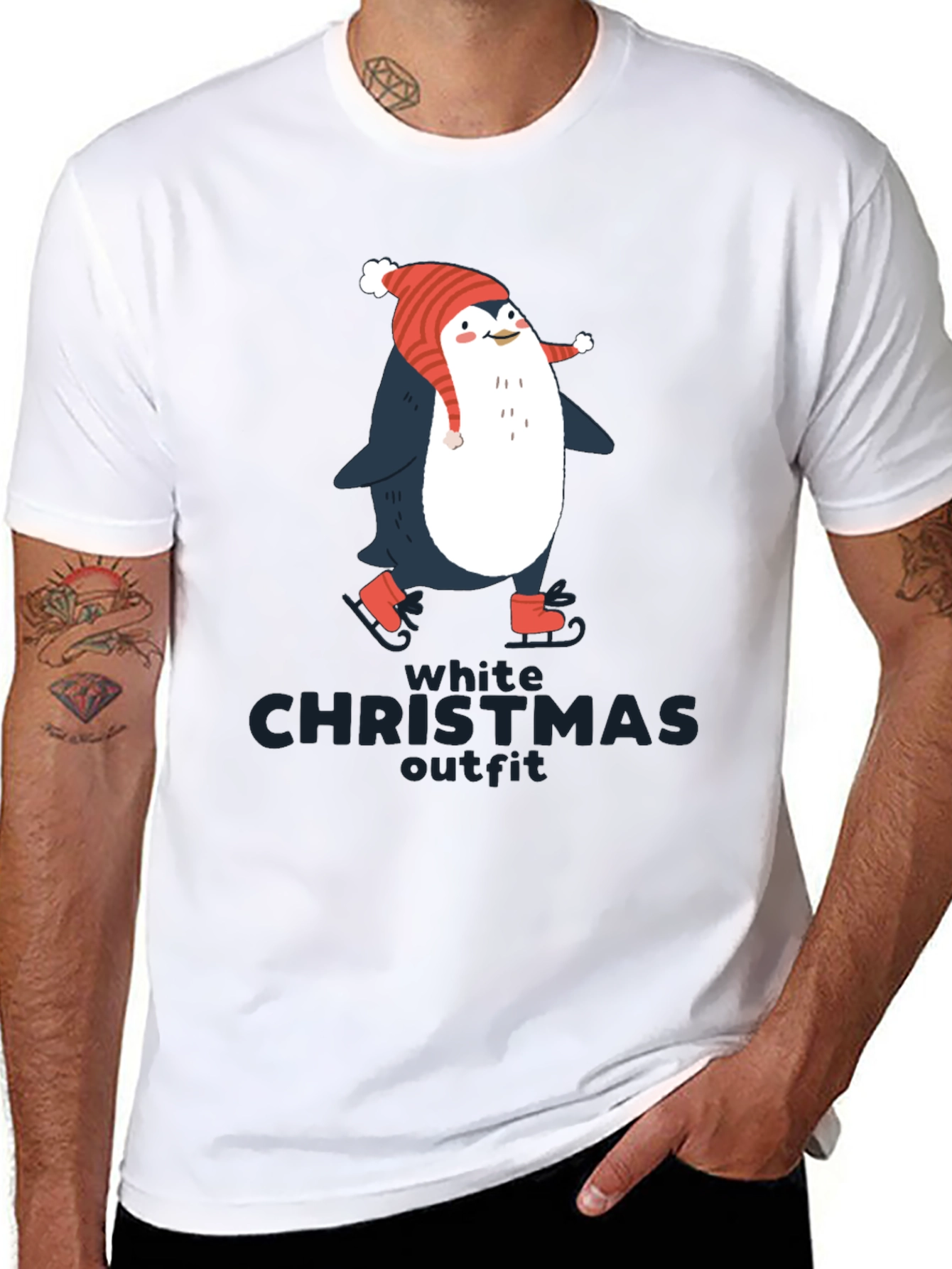Penguin Christmas Outfit T-Shirt