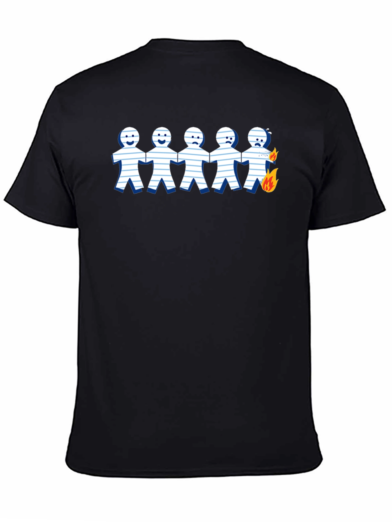 Burning Paper Doll T-Shirt - Unique Graphic Tee