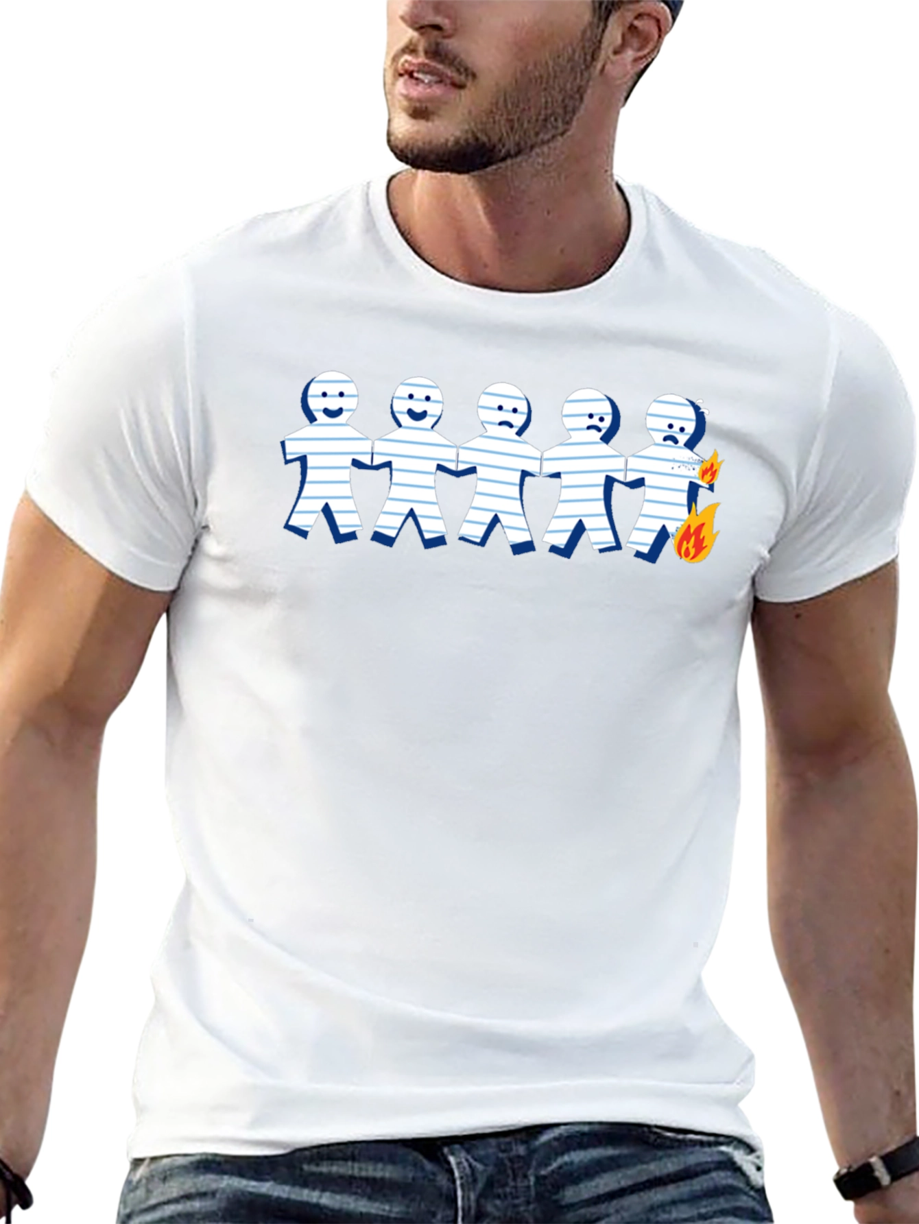 Burning Paper Doll T-Shirt - Unique Graphic Tee