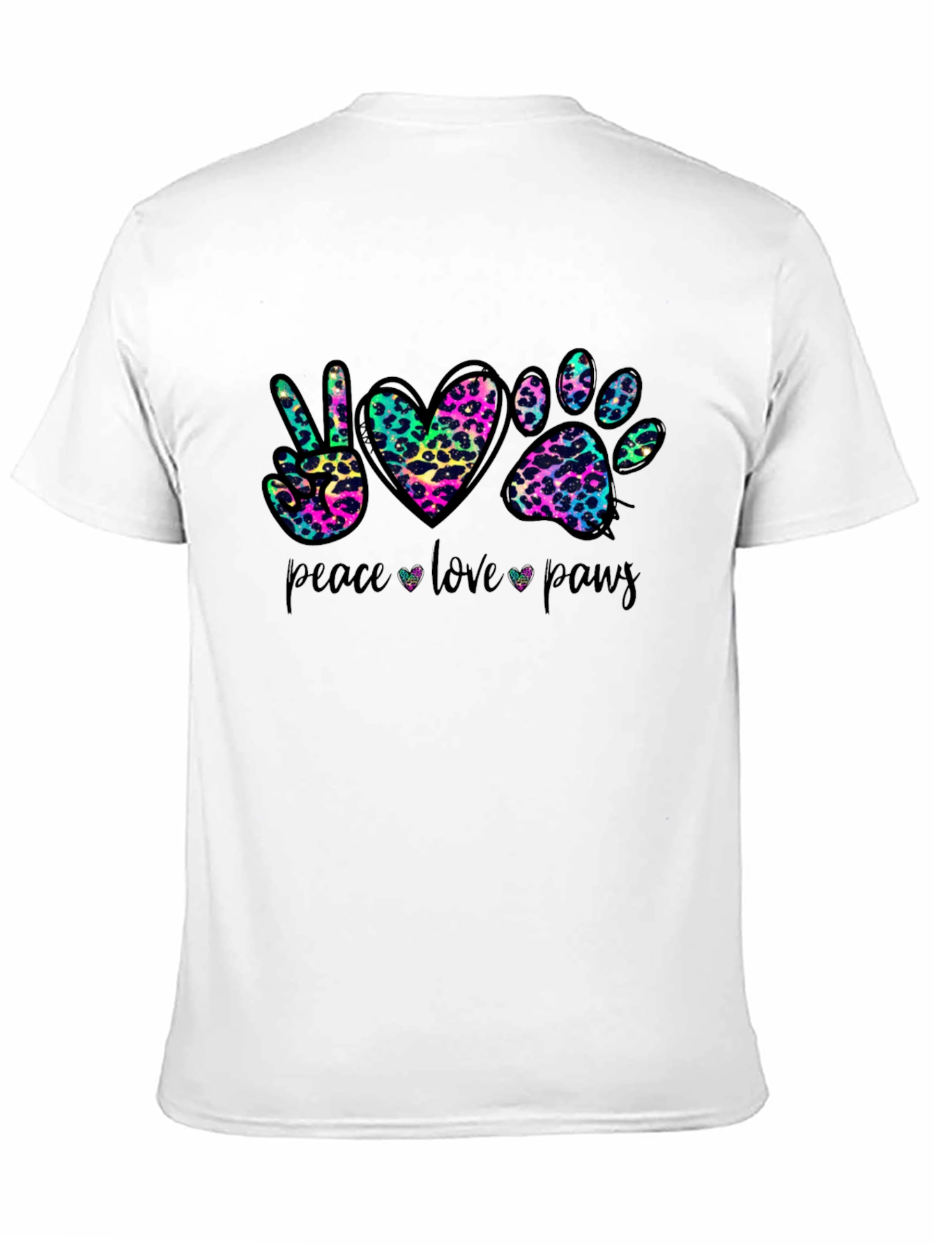 Peace Love Paws Leopard Print T-Shirt