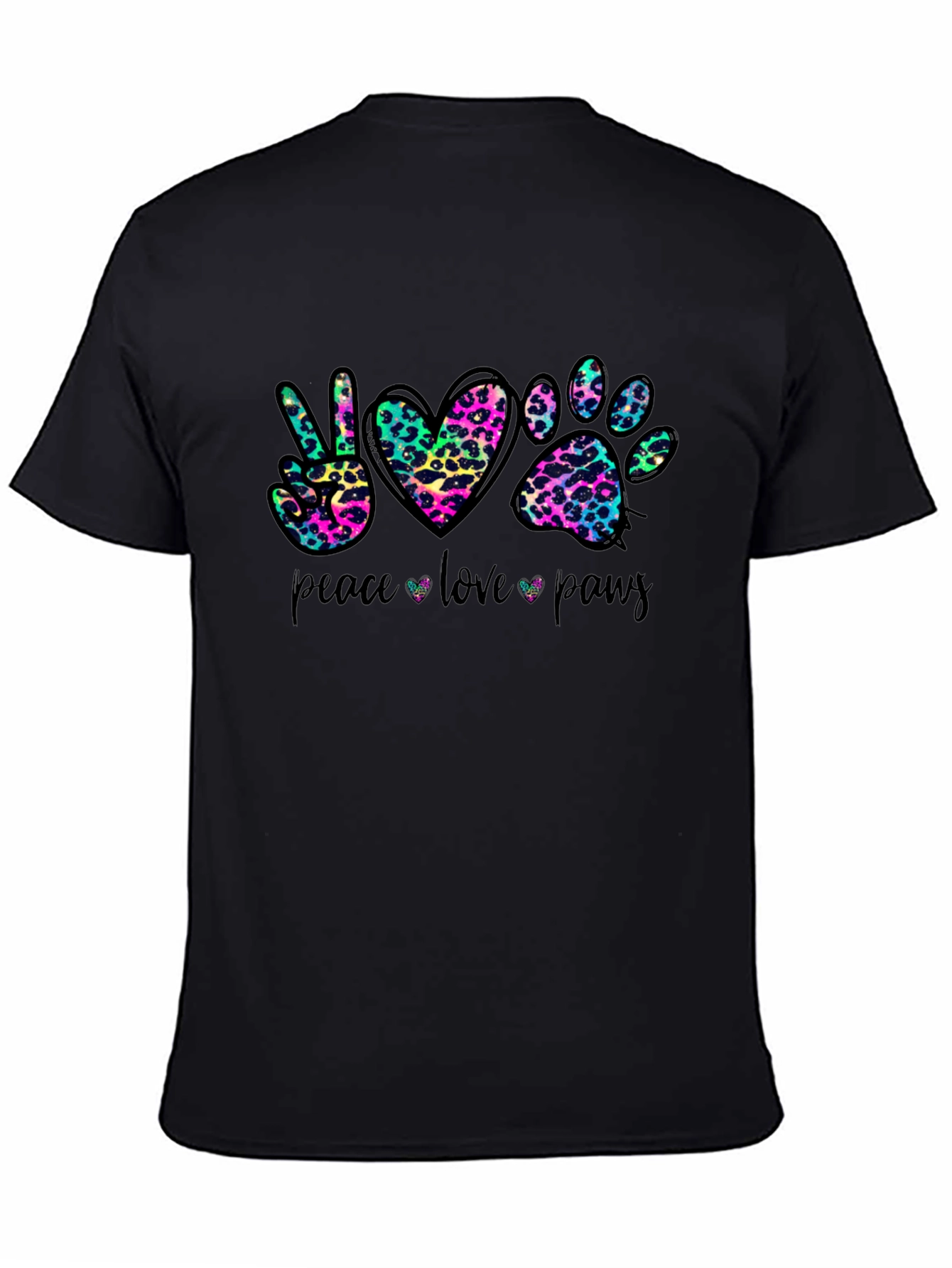 Peace Love Paws Leopard Print T-Shirt