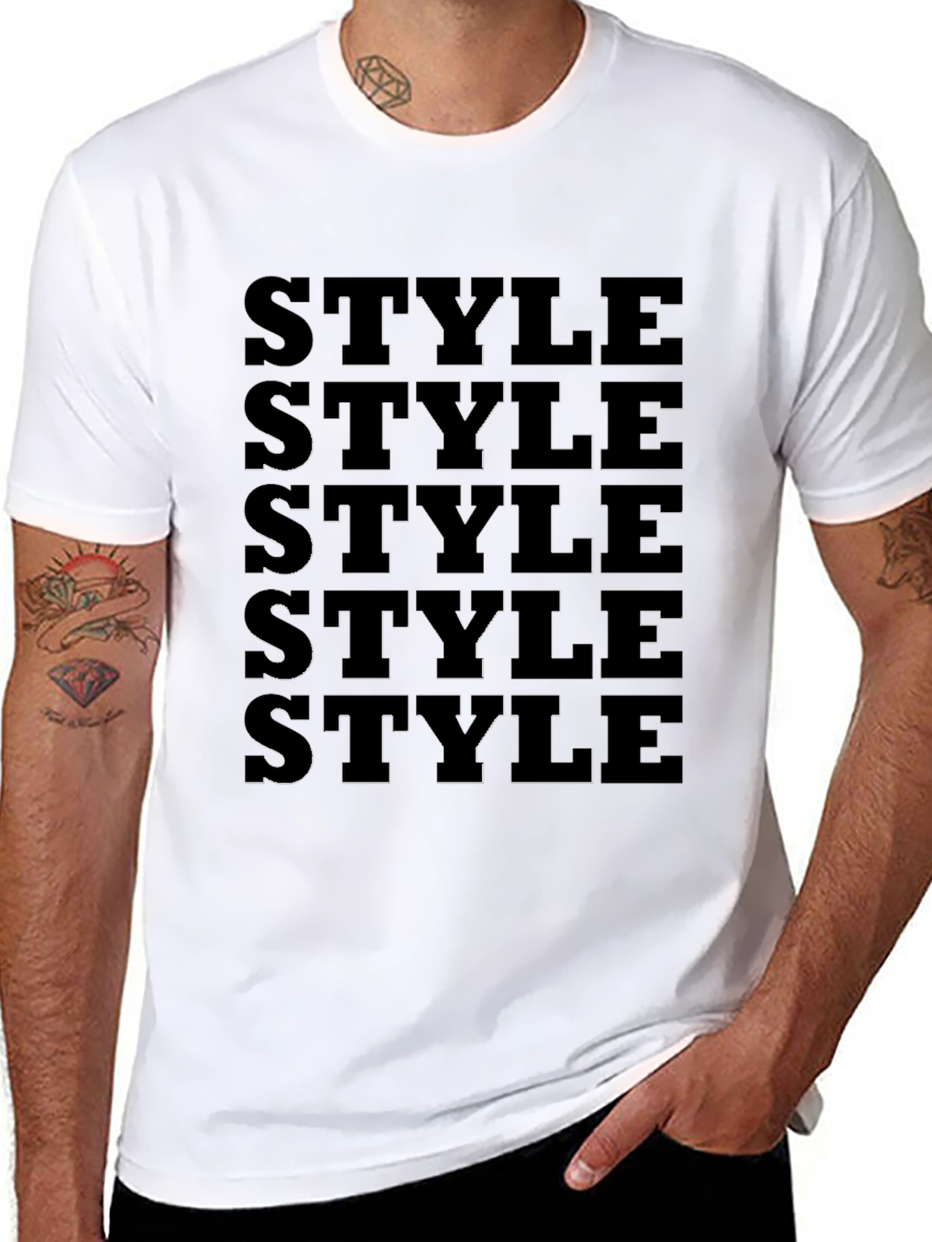 Mens Black Style Graphic Print T-Shirt
