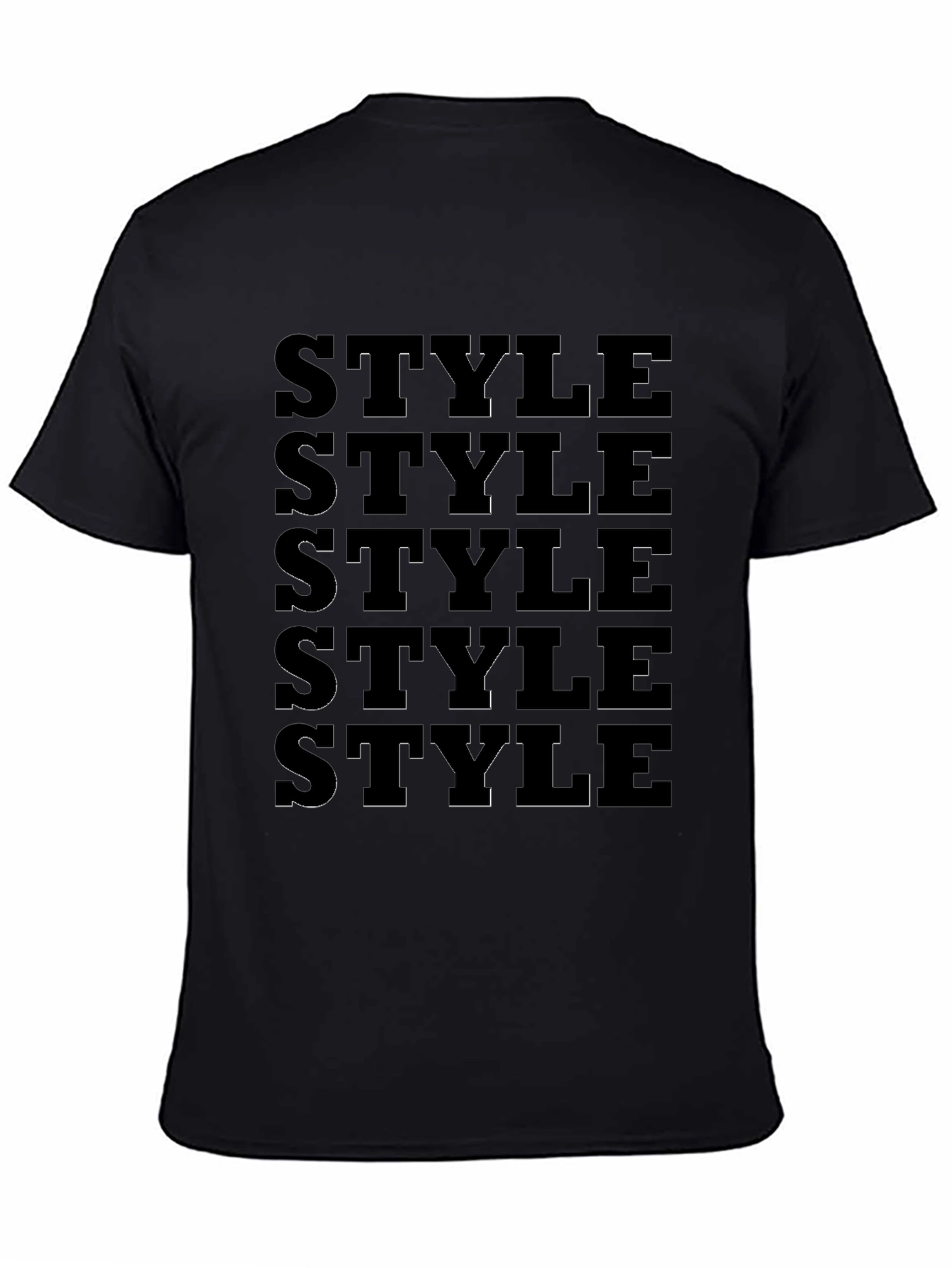 Mens Black Style Graphic Print T-Shirt