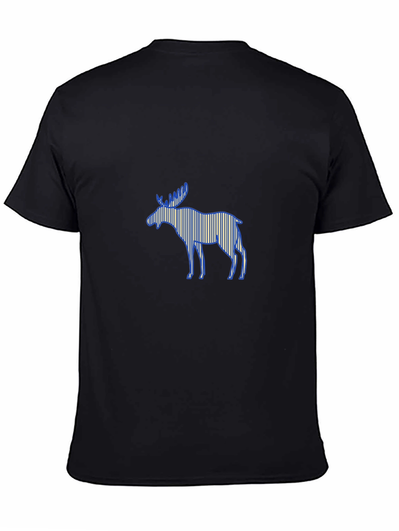 Moose Graphic Print Black T-Shirt