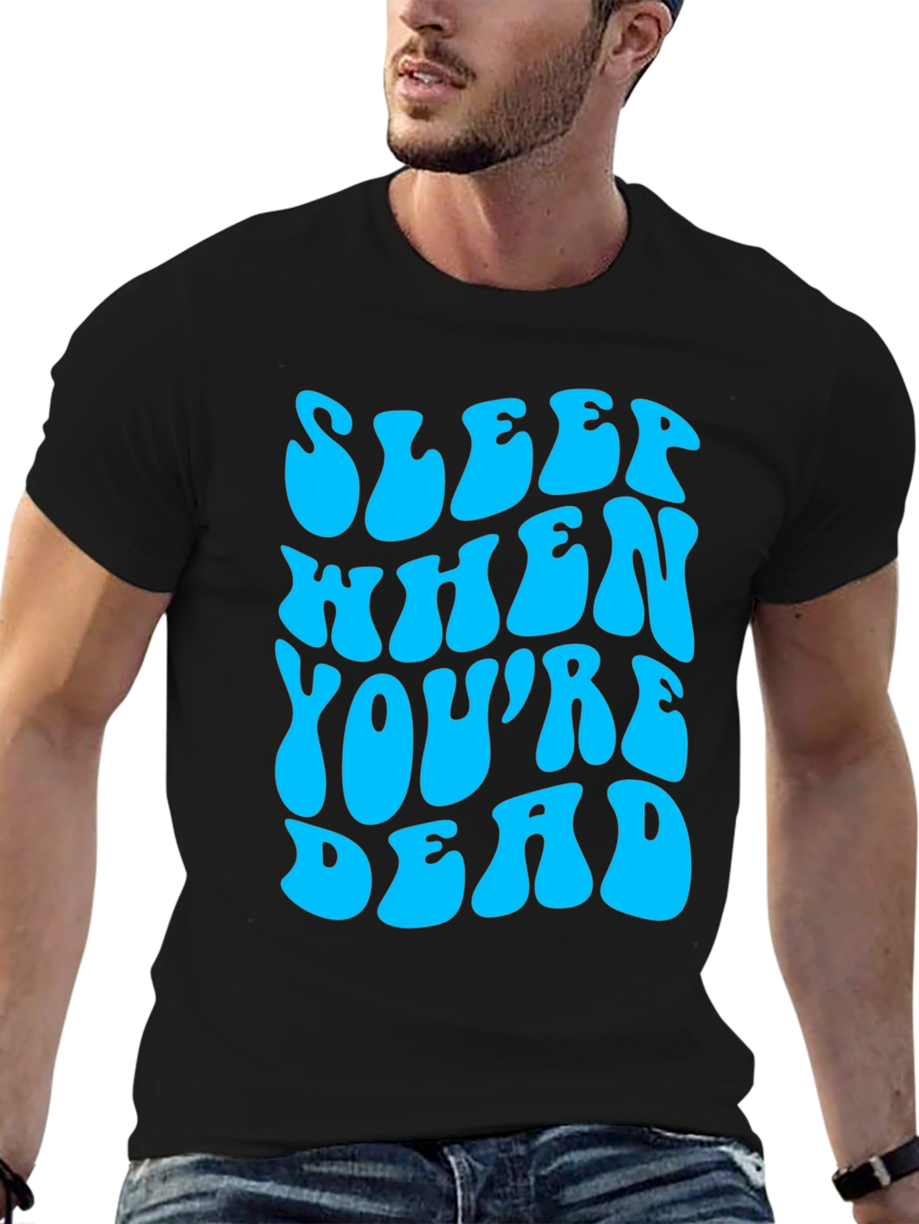 Sleep When Youre Dead Graphic Tee - Black