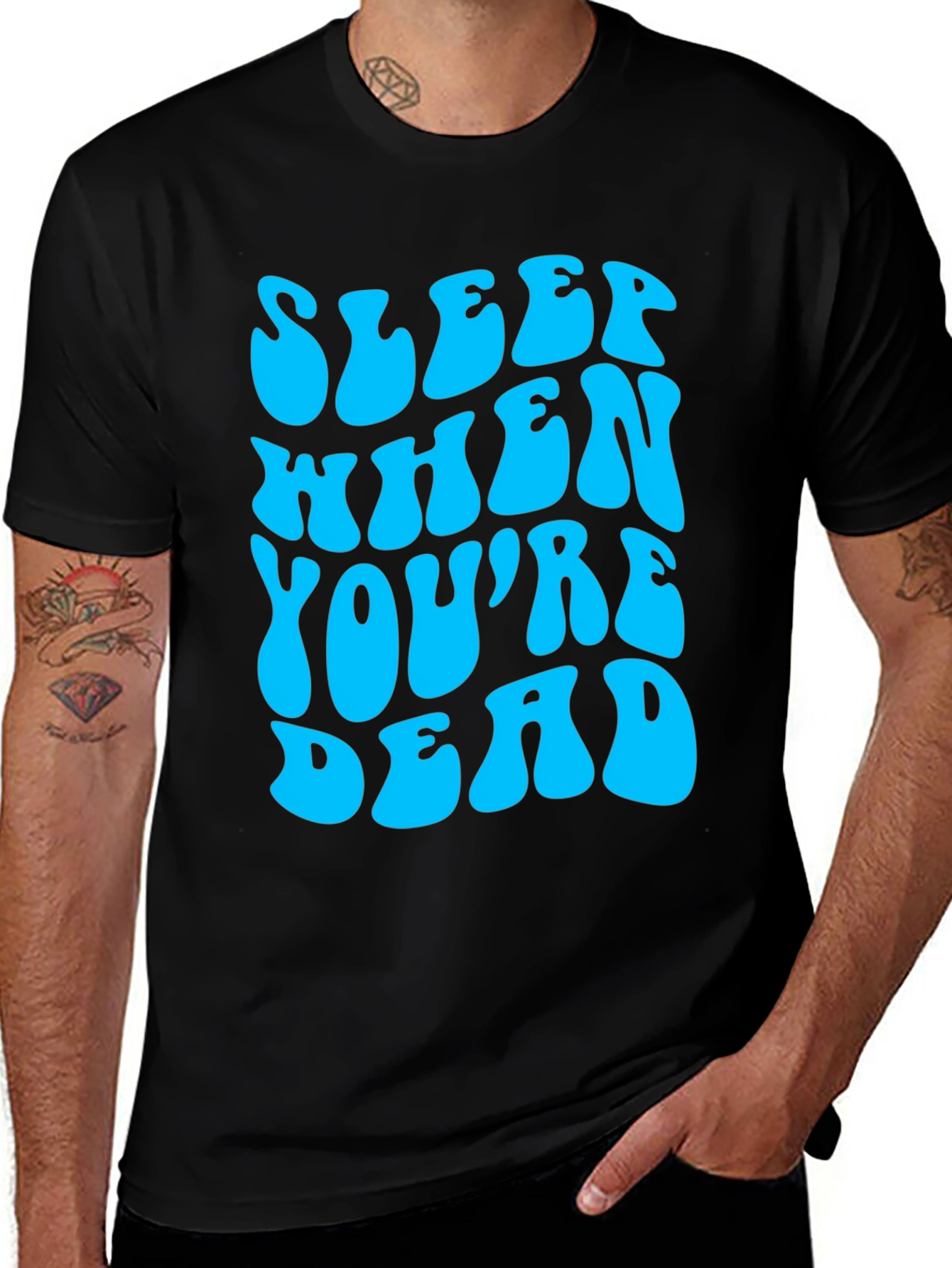 Sleep When Youre Dead Graphic Tee - Black