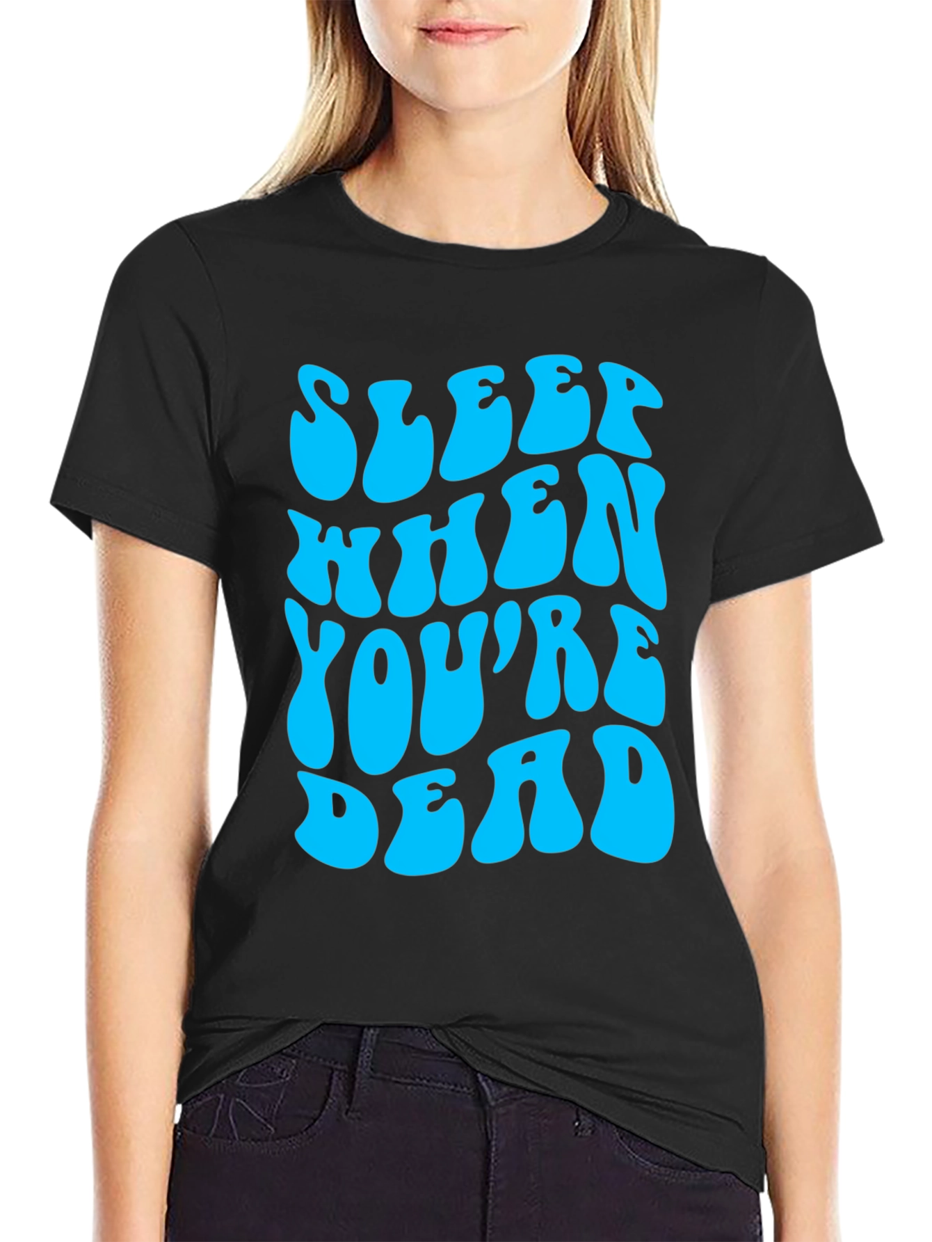 Sleep When Youre Dead Graphic Tee - Black