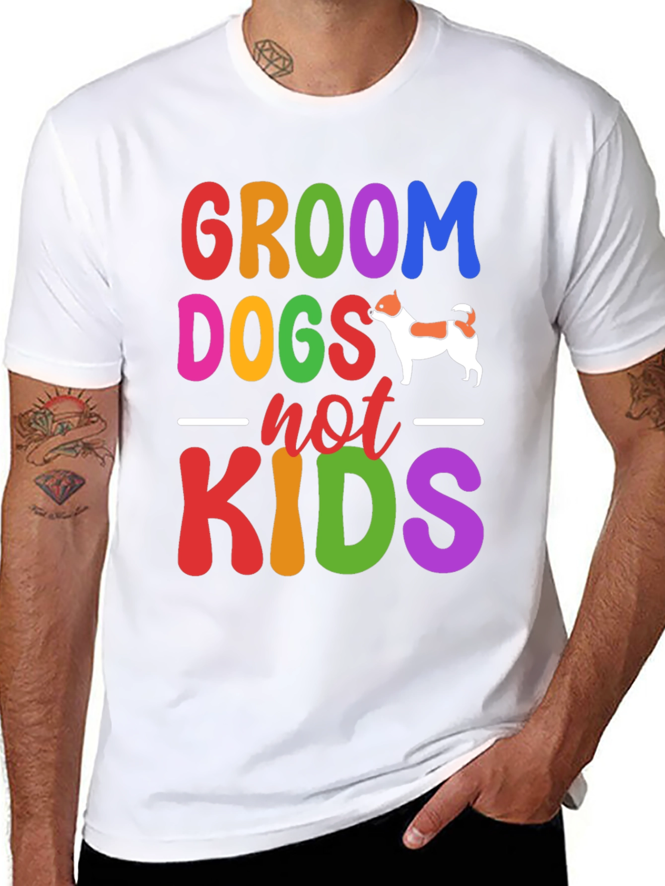 Groom Dogs Not Kids Graphic Tee