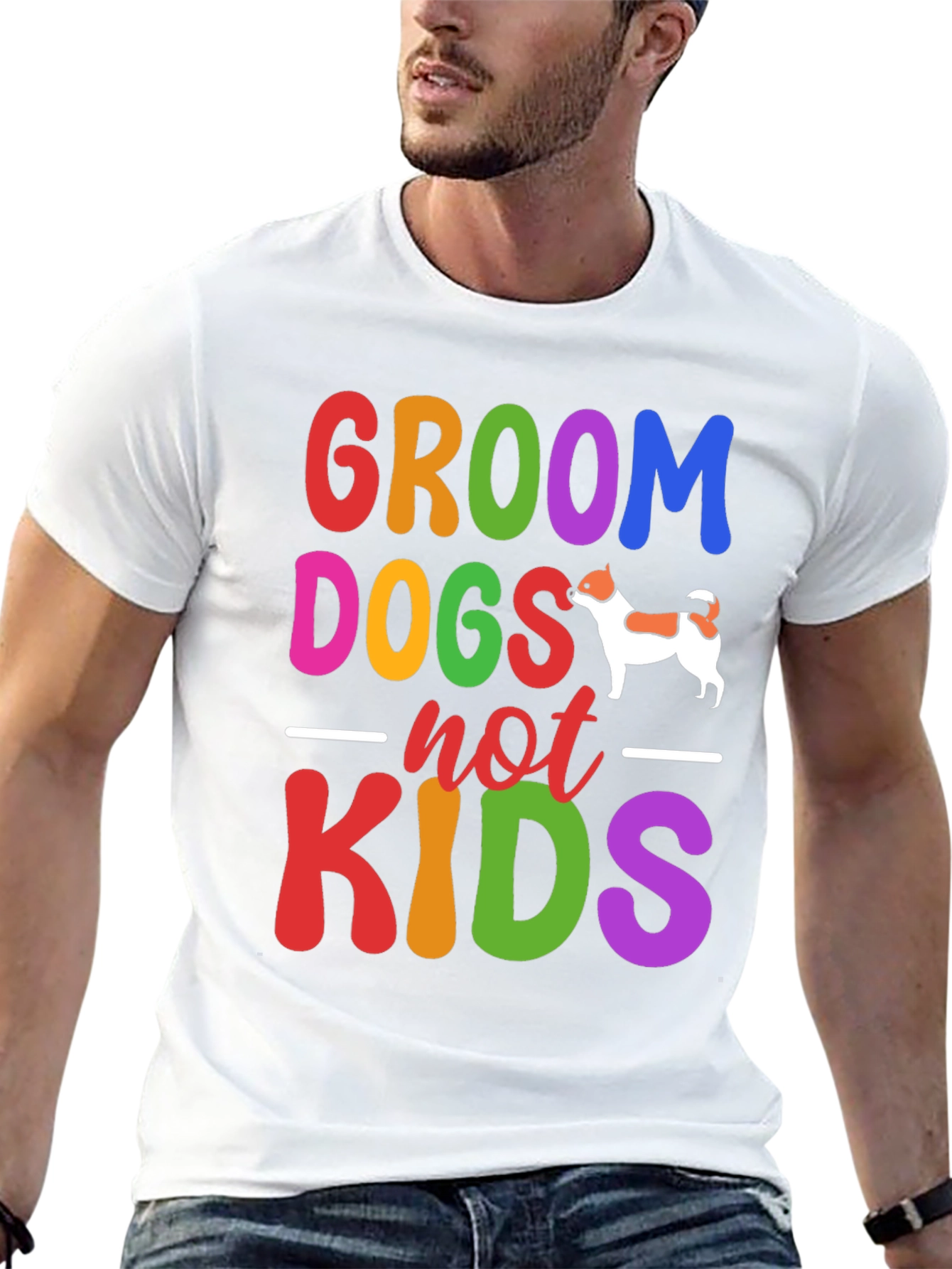 Groom Dogs Not Kids Graphic Tee