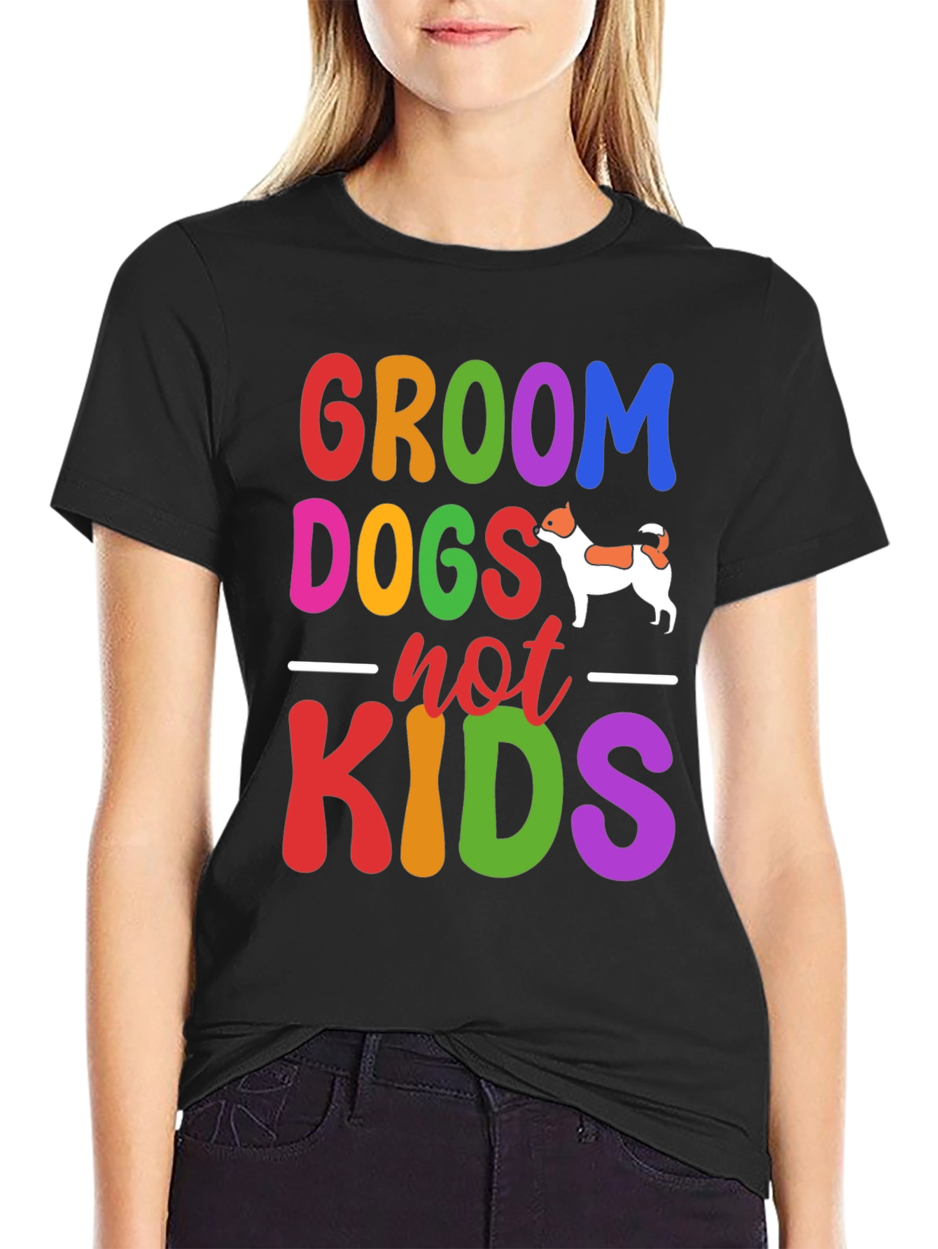 Groom Dogs Not Kids Graphic Tee