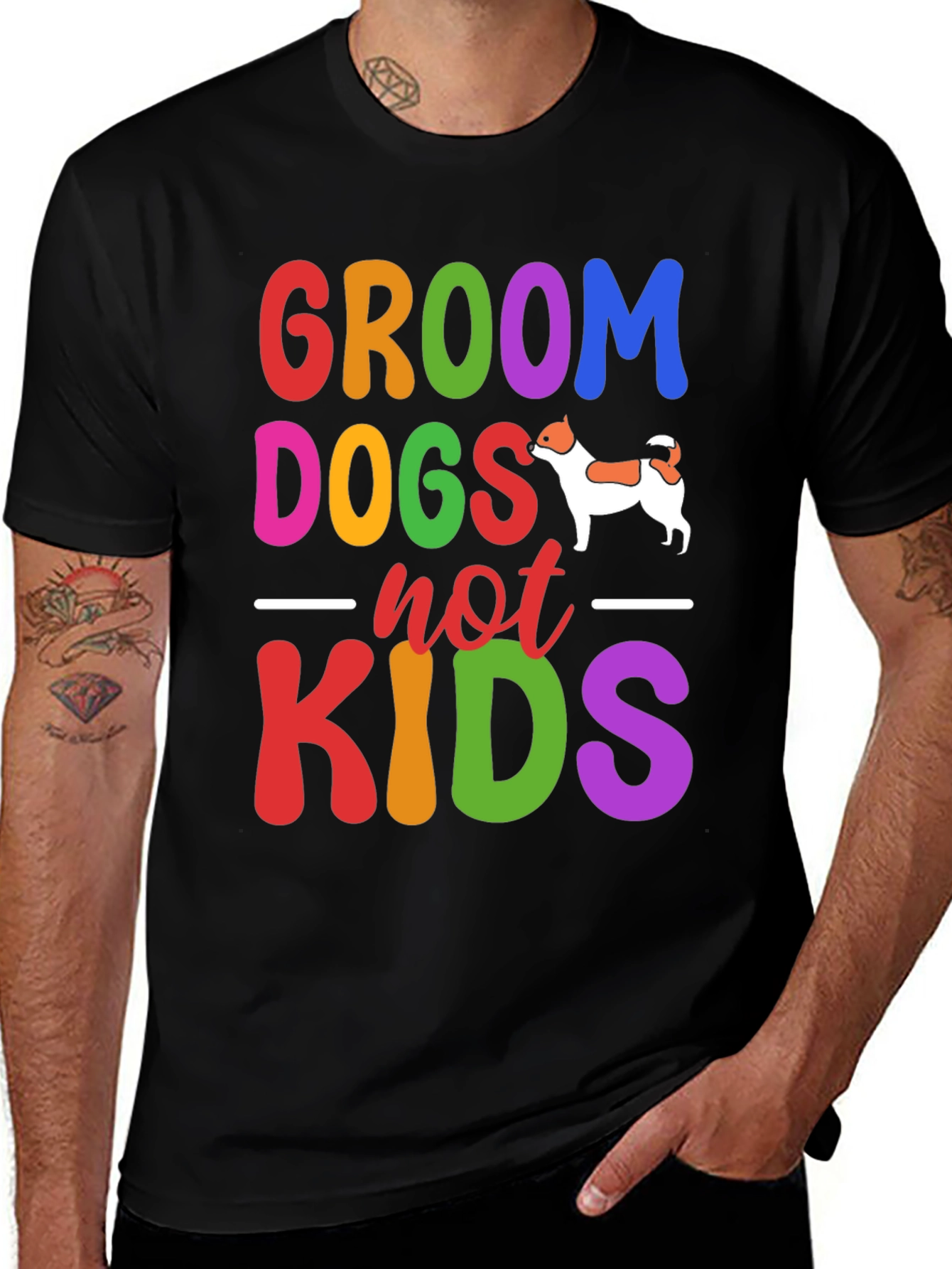 Groom Dogs Not Kids Graphic Tee