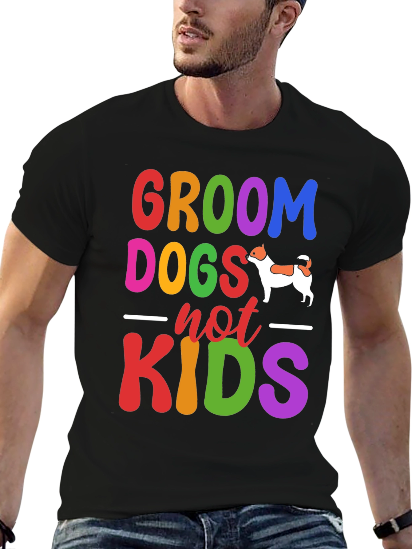 Groom Dogs Not Kids Graphic Tee
