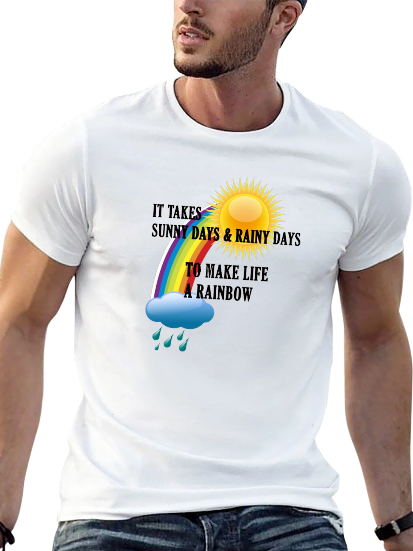 Life Rainbow T-Shirt - Positive Vibes Tee