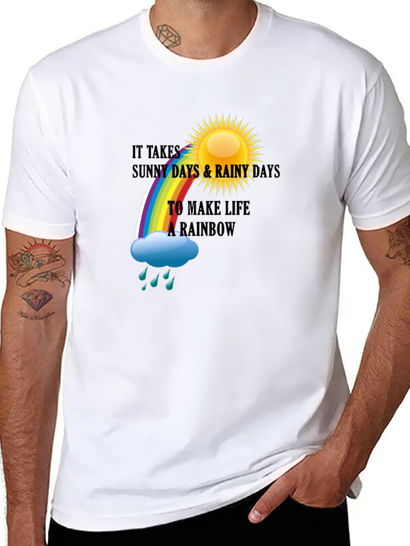 Life Rainbow T-Shirt - Positive Vibes Tee