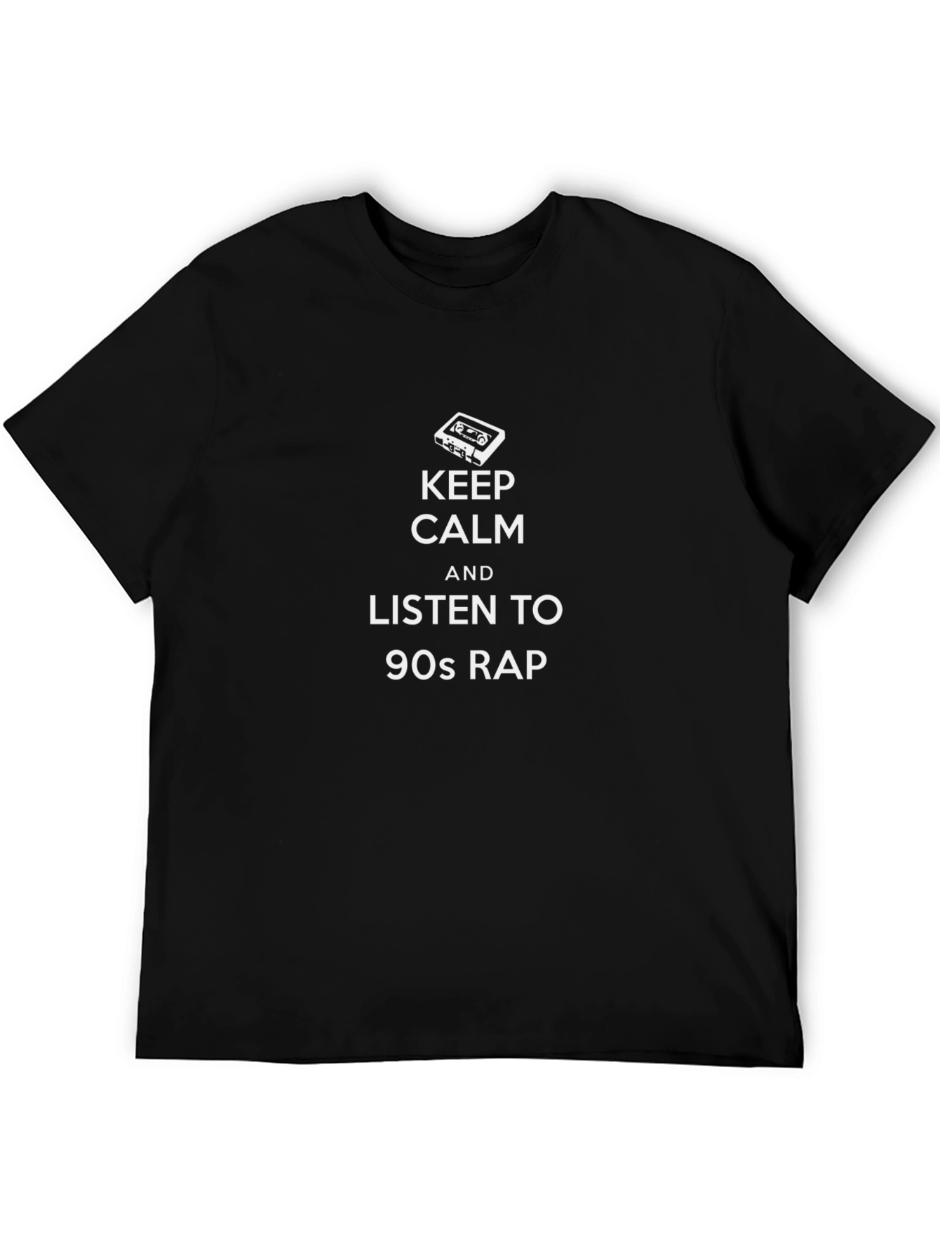Keep Calm 90s Rap Music T-Shirt - Black