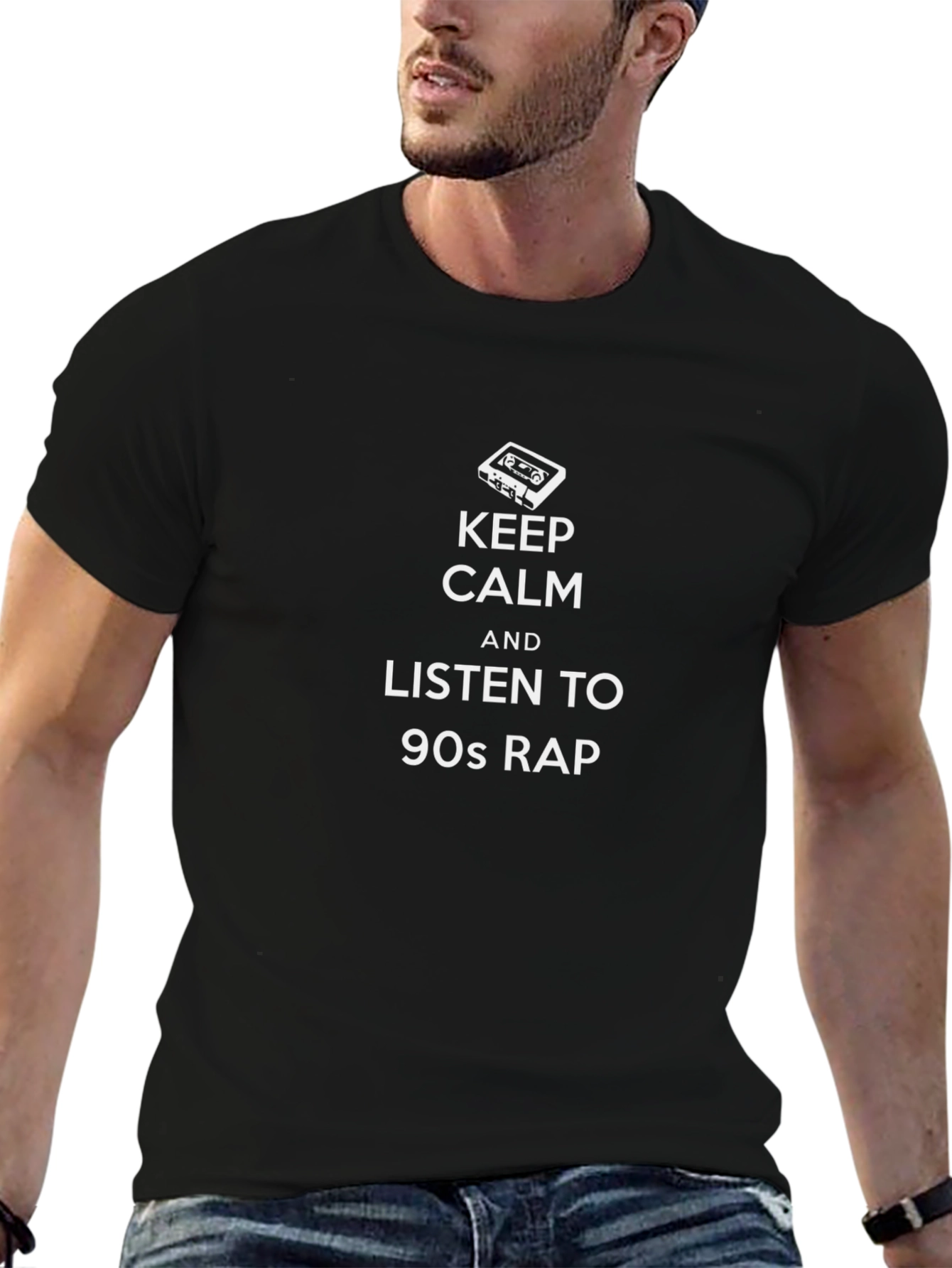 Keep Calm 90s Rap Music T-Shirt - Black