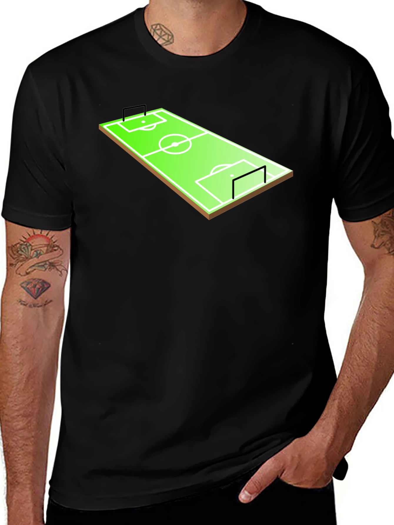 Soccer Field T-Shirt - Black Graphic Tee