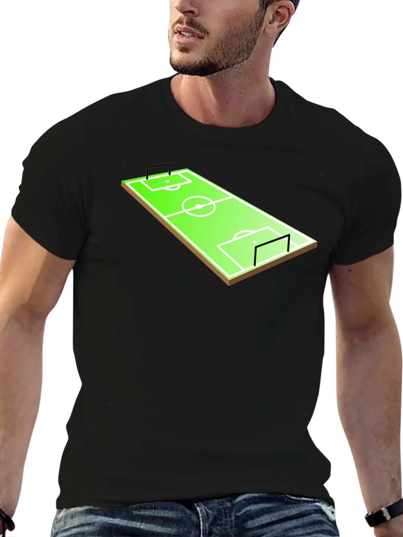 Soccer Field T-Shirt - Black Graphic Tee