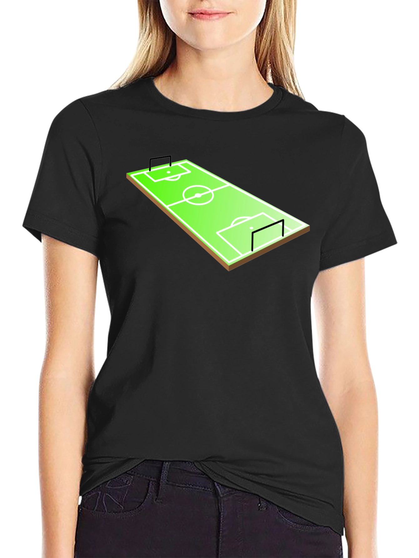 Soccer Field T-Shirt - Black Graphic Tee