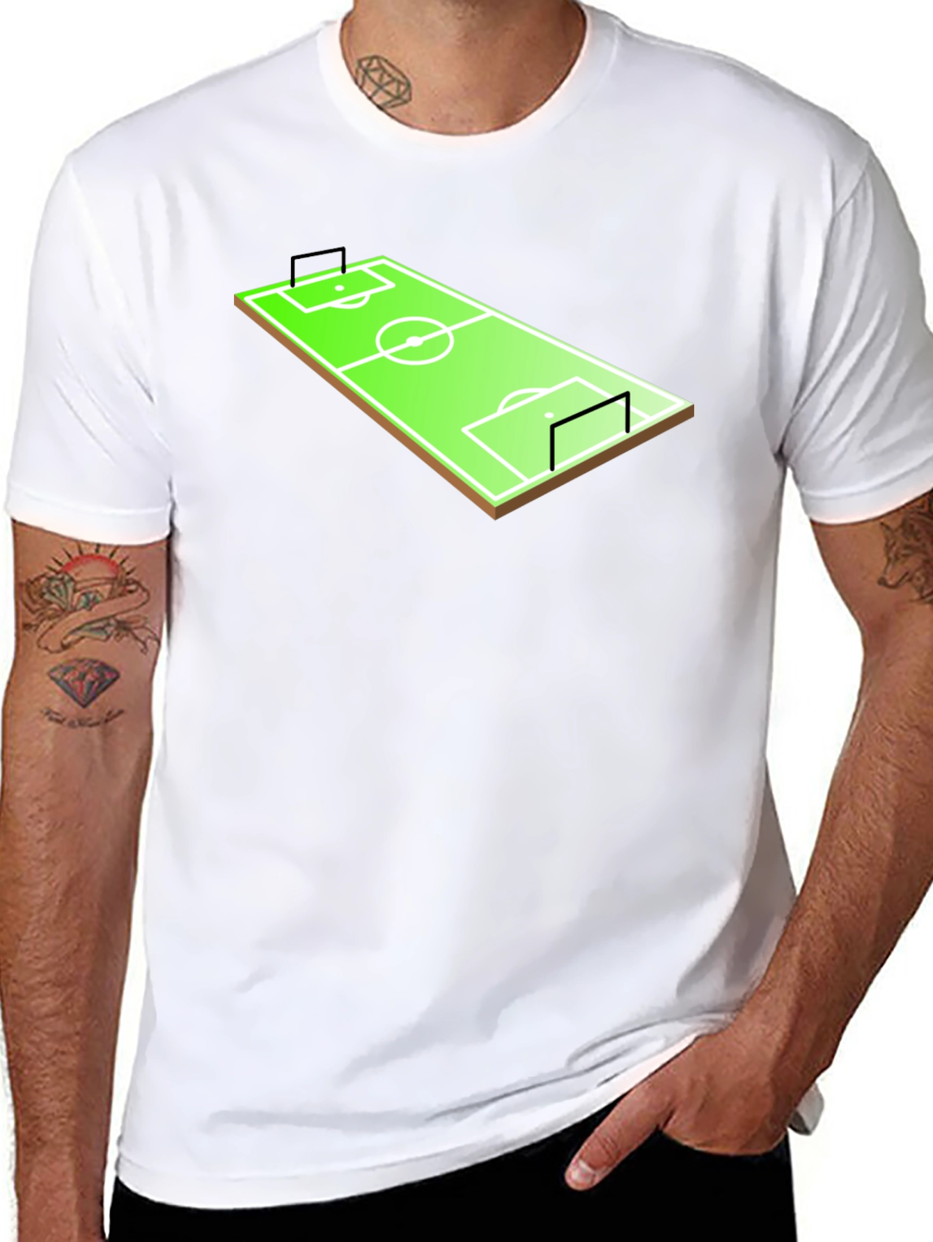 Soccer Field T-Shirt - Black Graphic Tee
