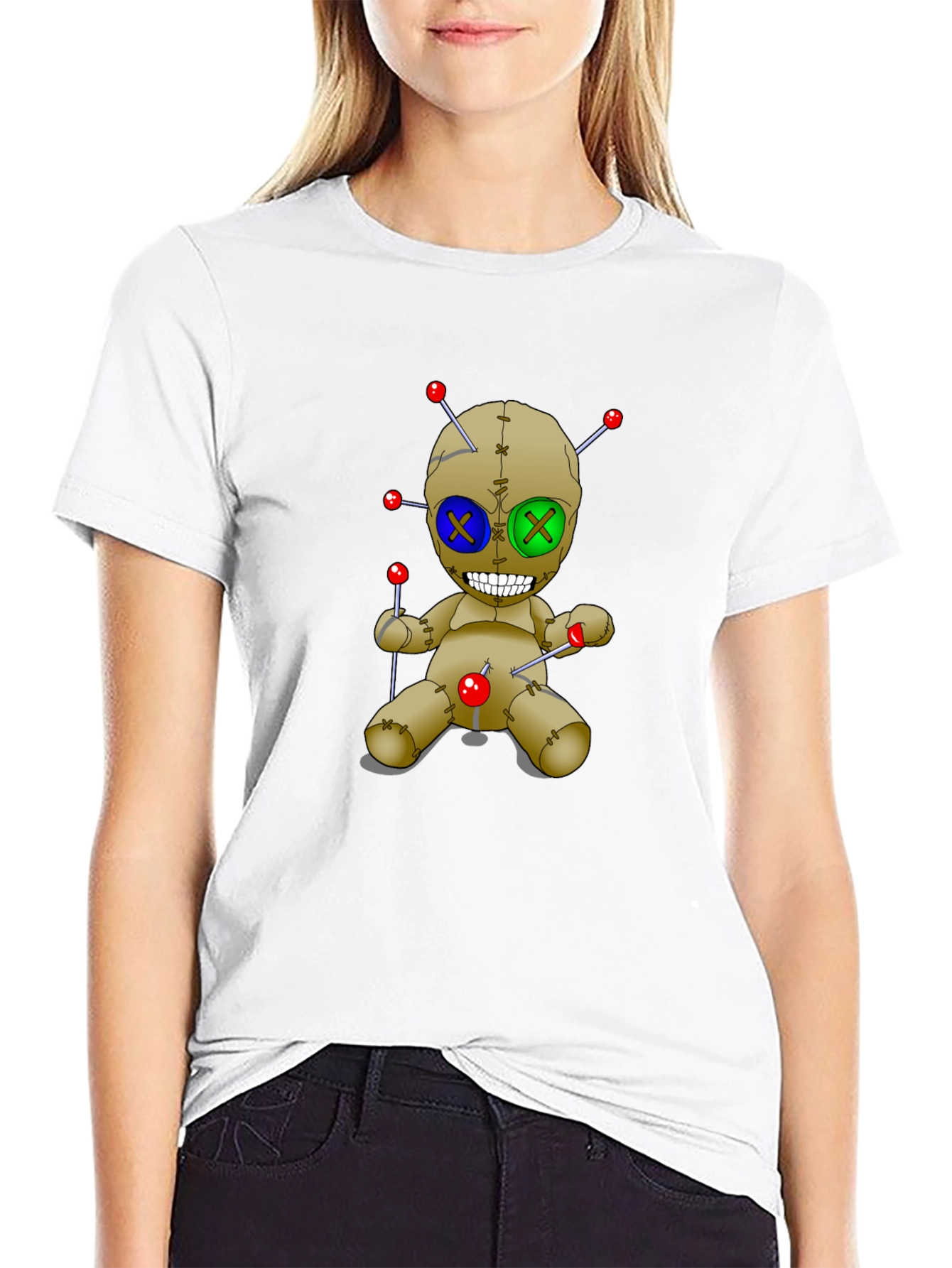 Voodoo Doll T-Shirt - Black Cotton Graphic Tee
