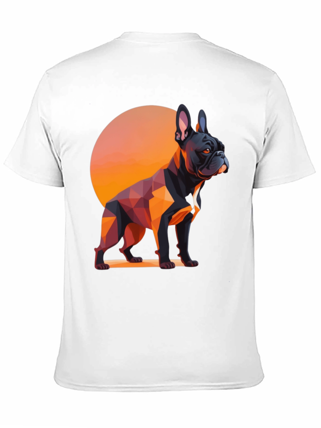 Geometric French Bulldog Graphic Tee - Black