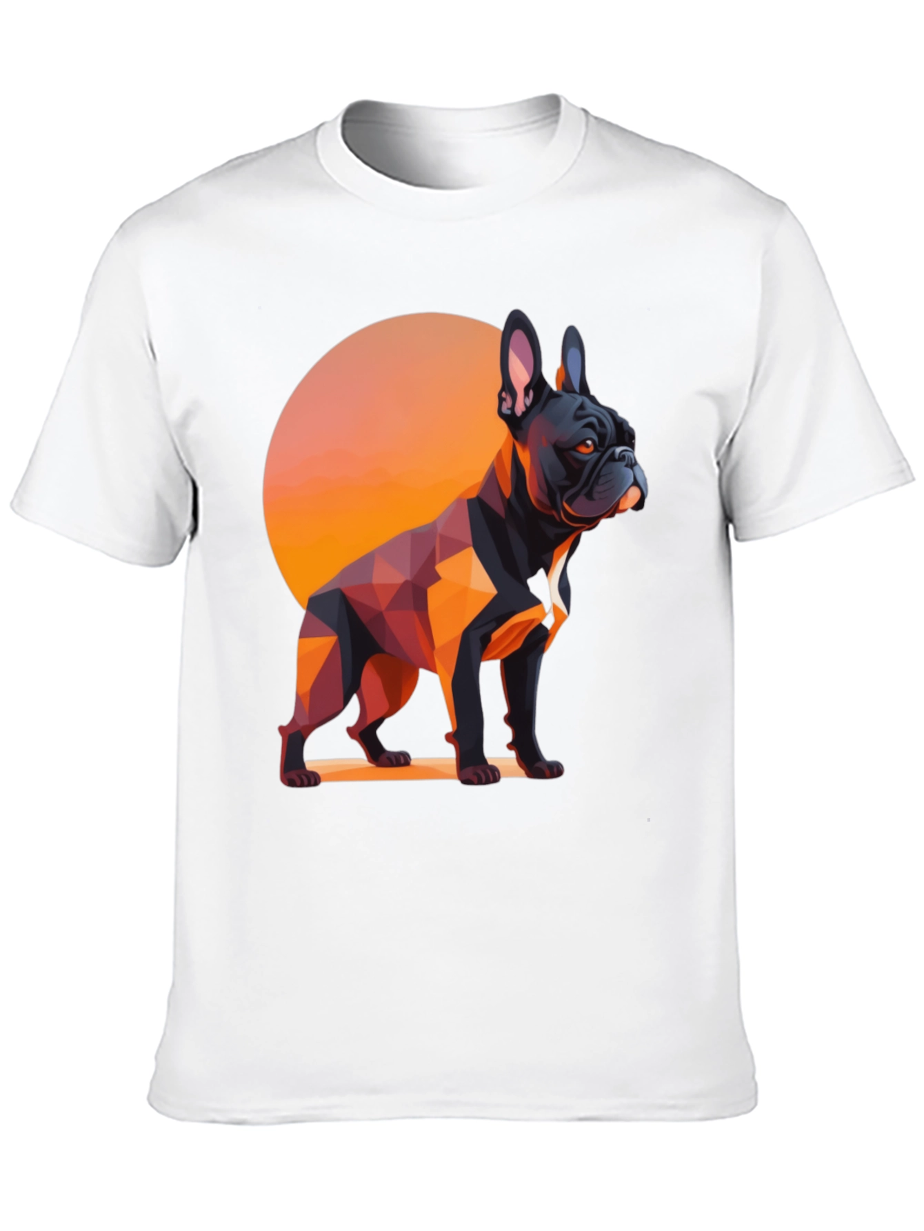 Geometric French Bulldog Graphic Tee - Black