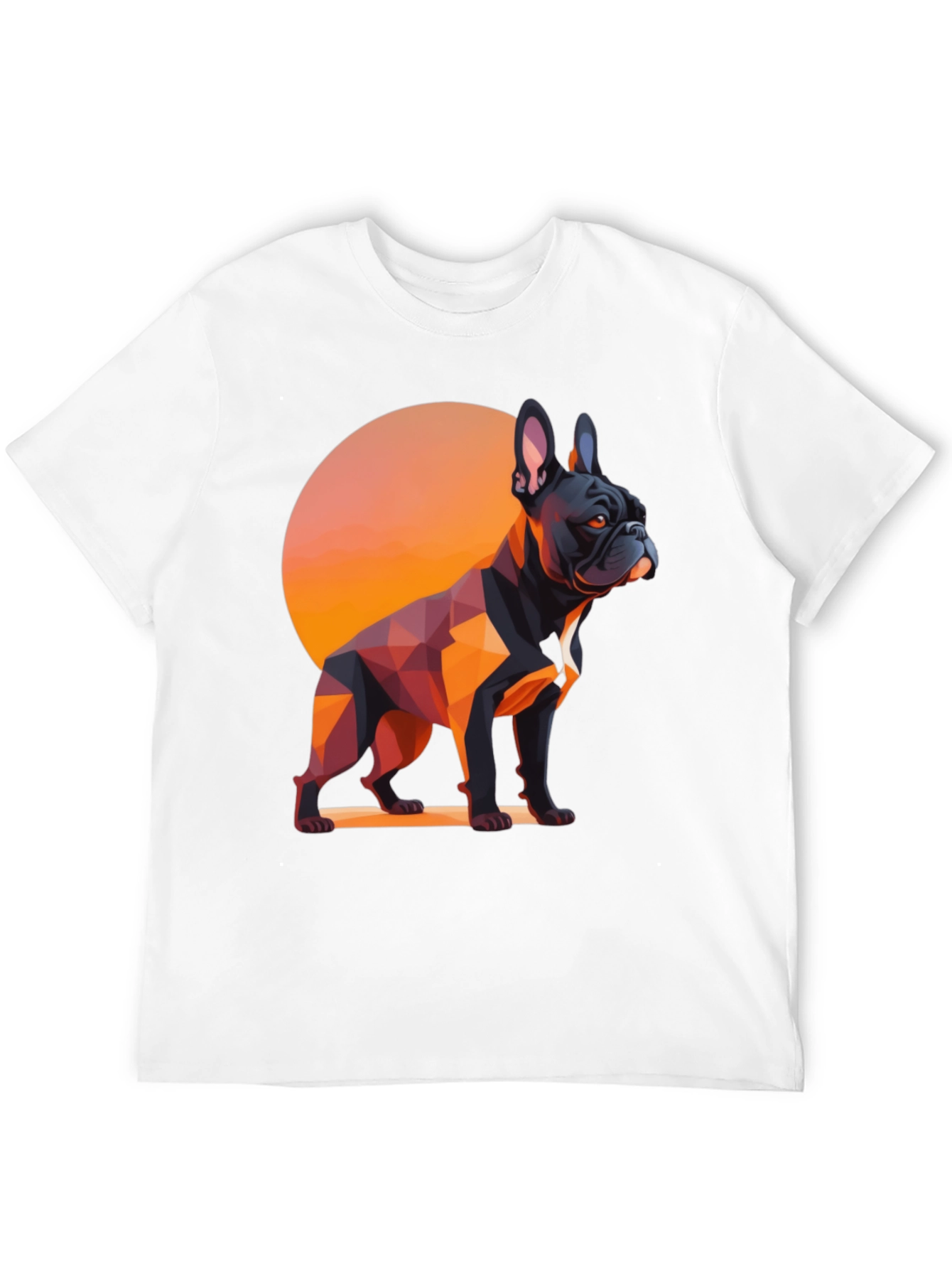 Geometric French Bulldog Graphic Tee - Black