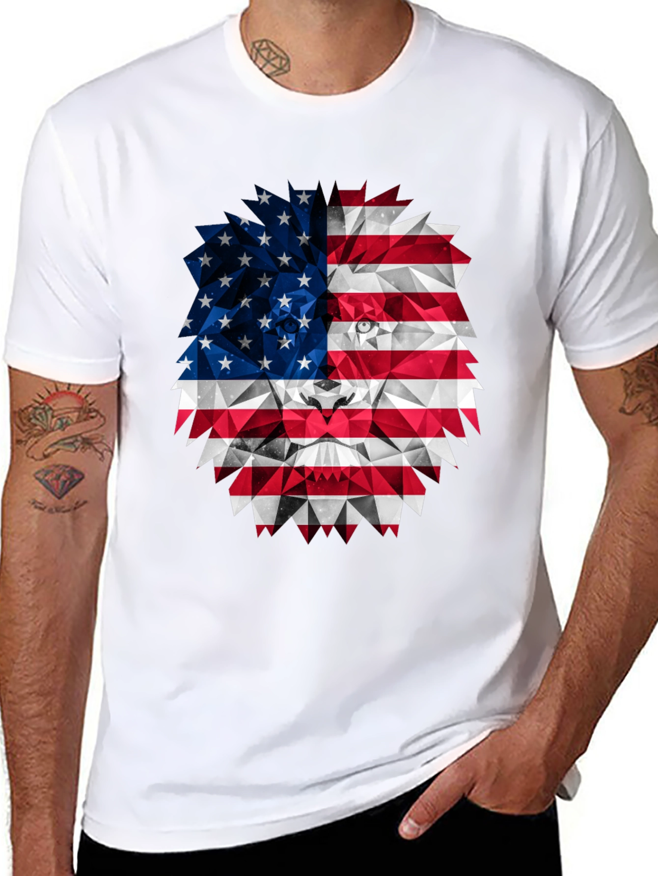 American Flag Lion Graphic Tee