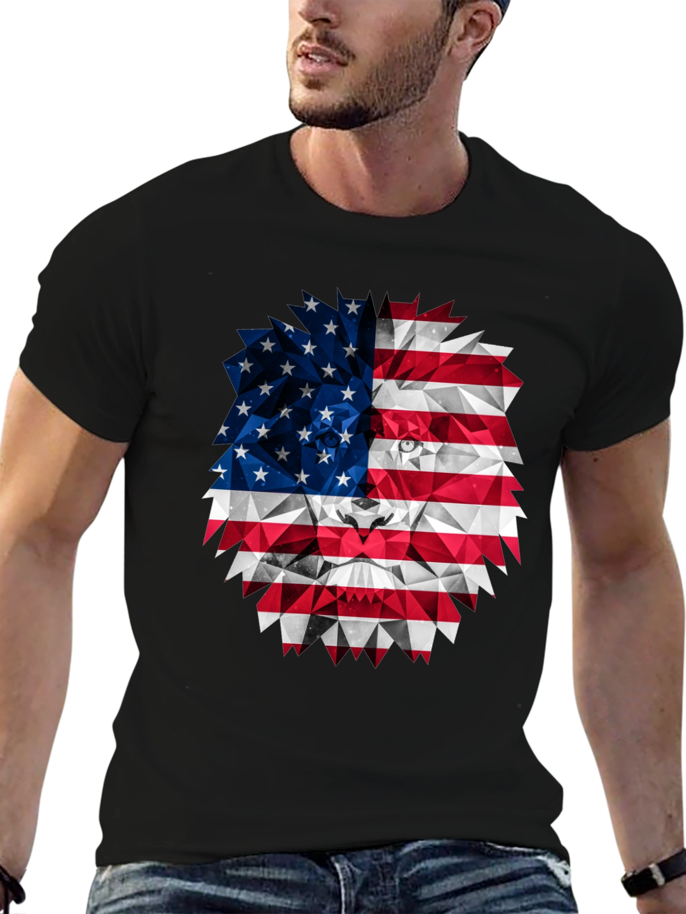 American Flag Lion Graphic Tee