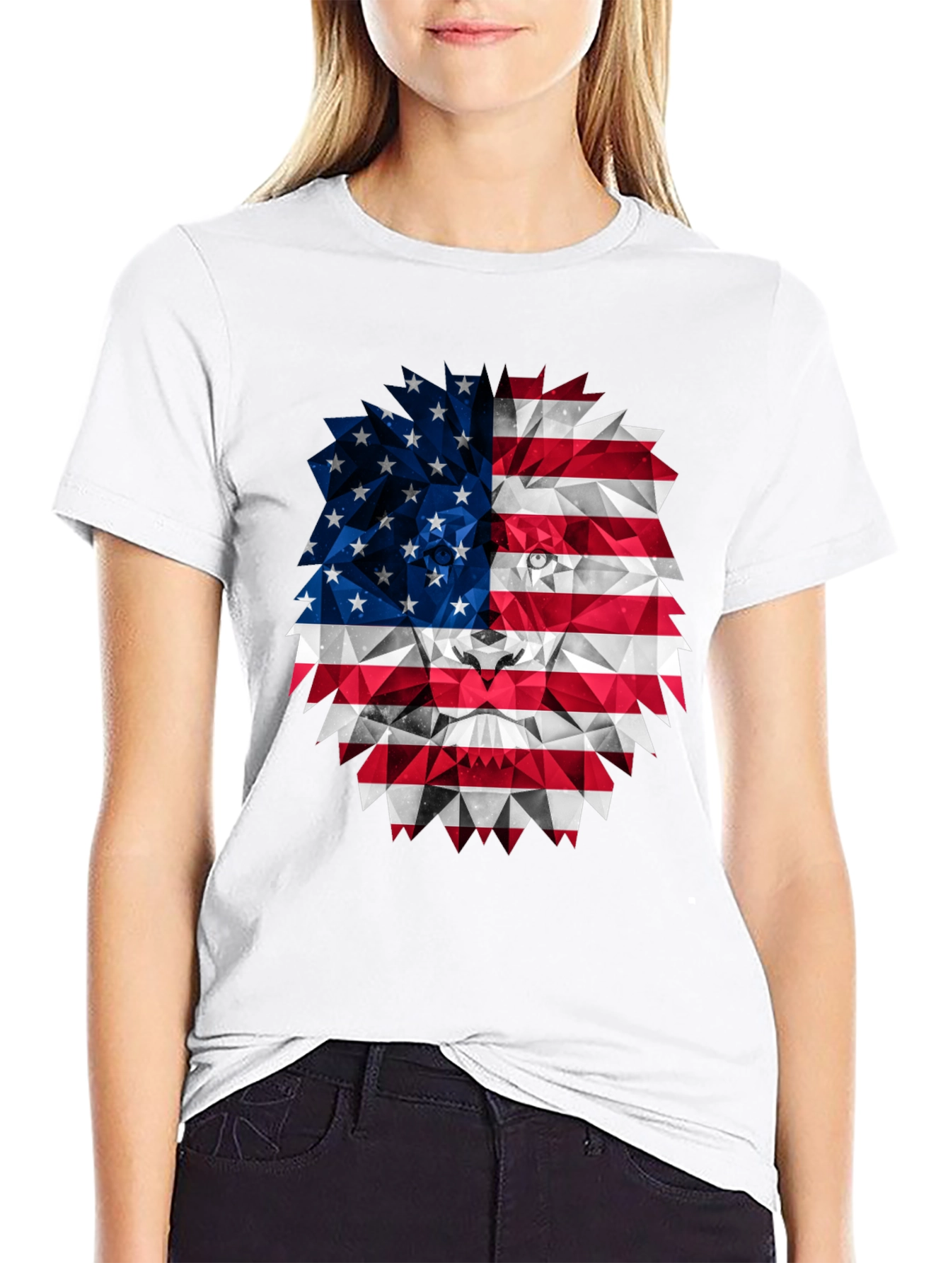 American Flag Lion Graphic Tee