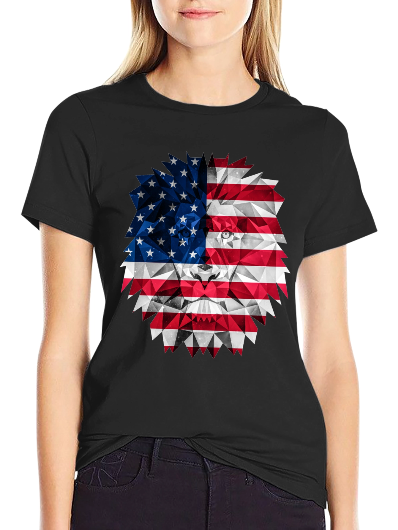 American Flag Lion Graphic Tee
