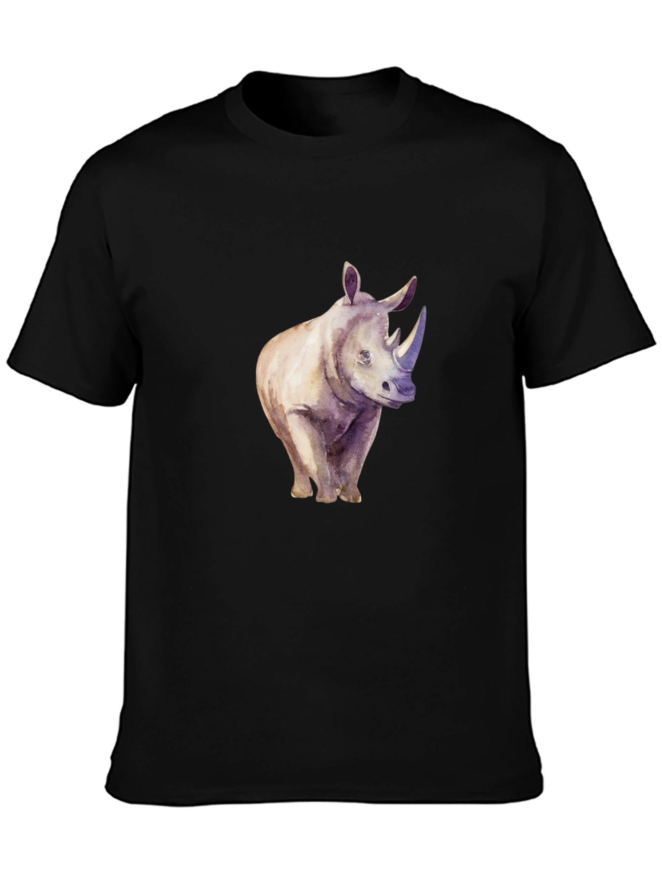 Rhinoceros Graphic Print Crew Neck T-Shirt