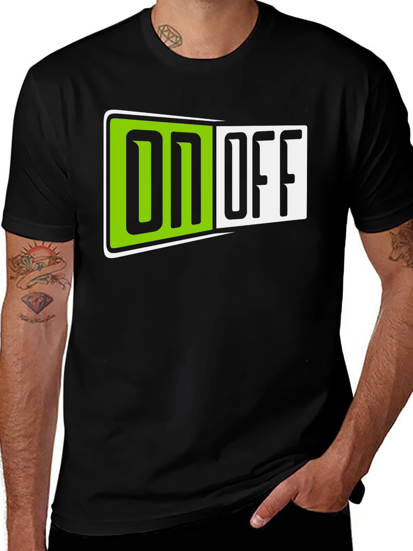 On Off T-Shirt - Black Graphic Tee