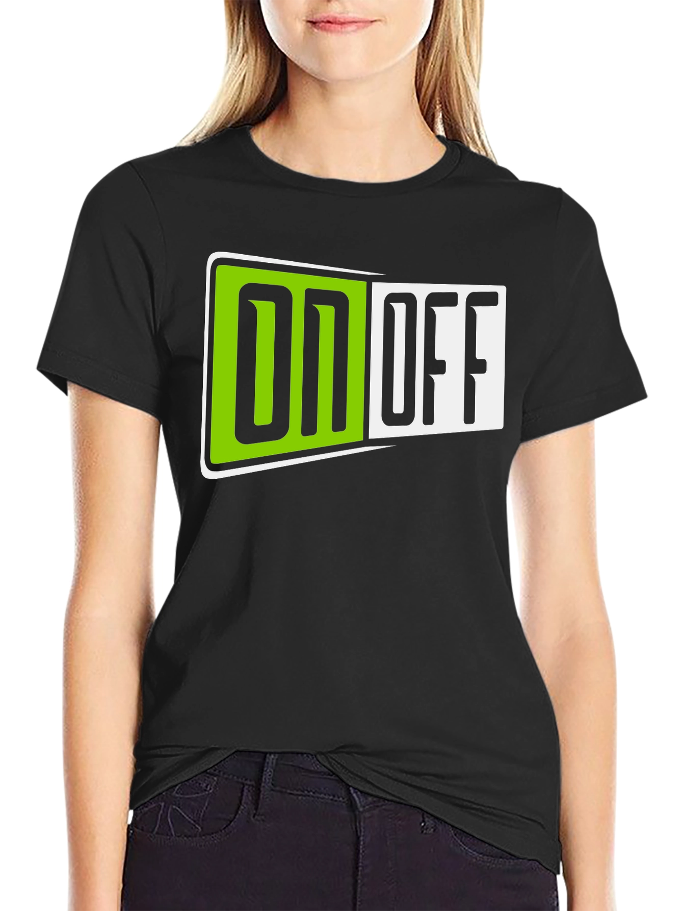 On Off T-Shirt - Black Graphic Tee