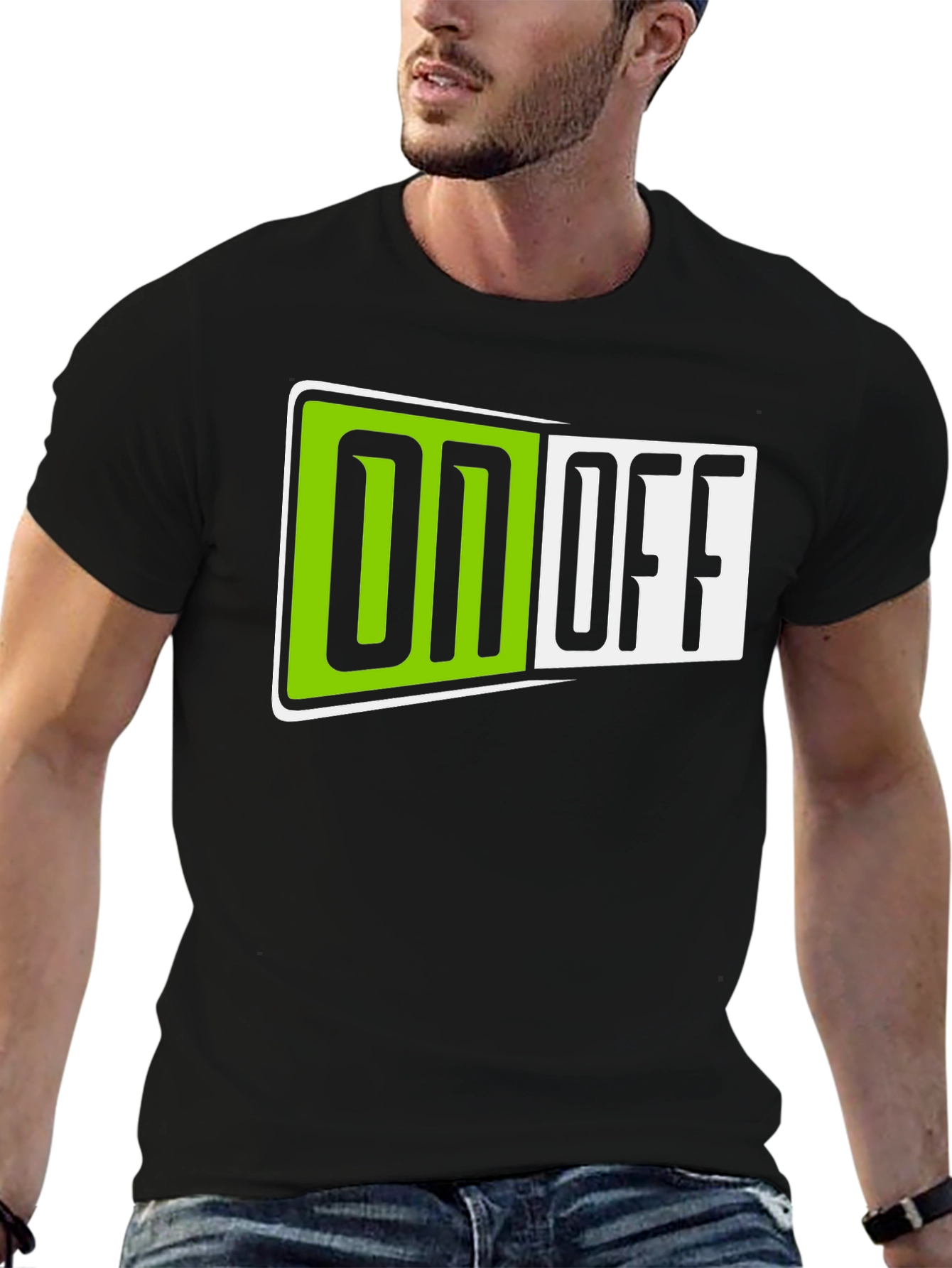 On Off T-Shirt - Black Graphic Tee