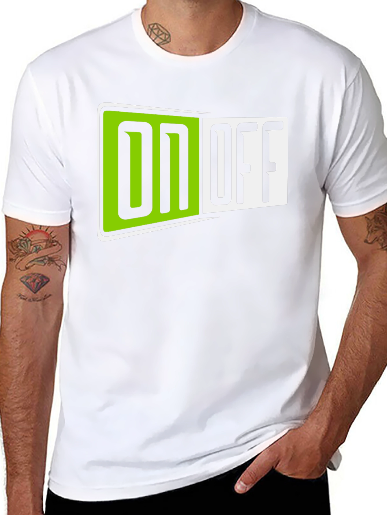 On Off T-Shirt - Black Graphic Tee