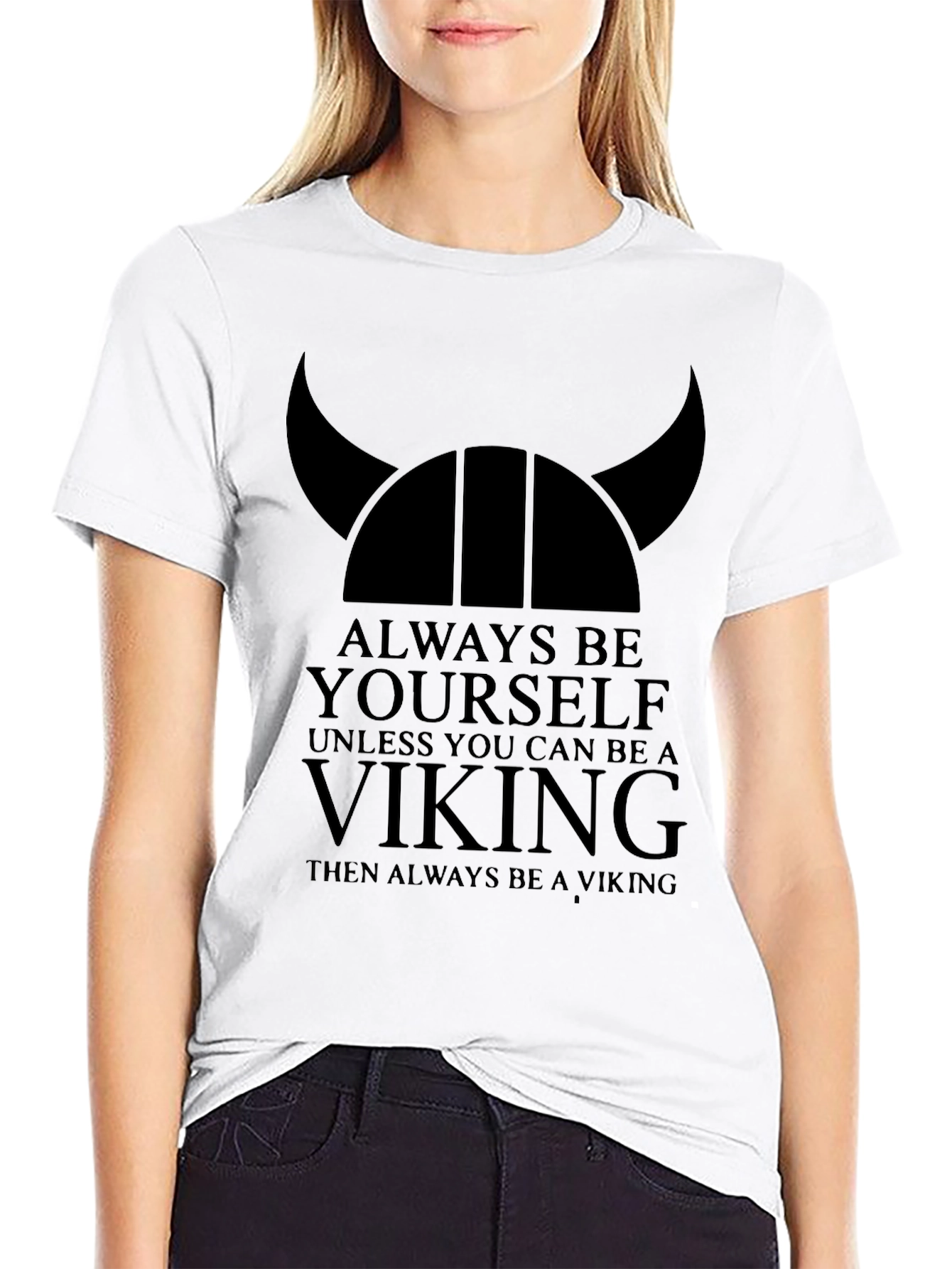 Always Be a Viking Black Graphic T-Shirt