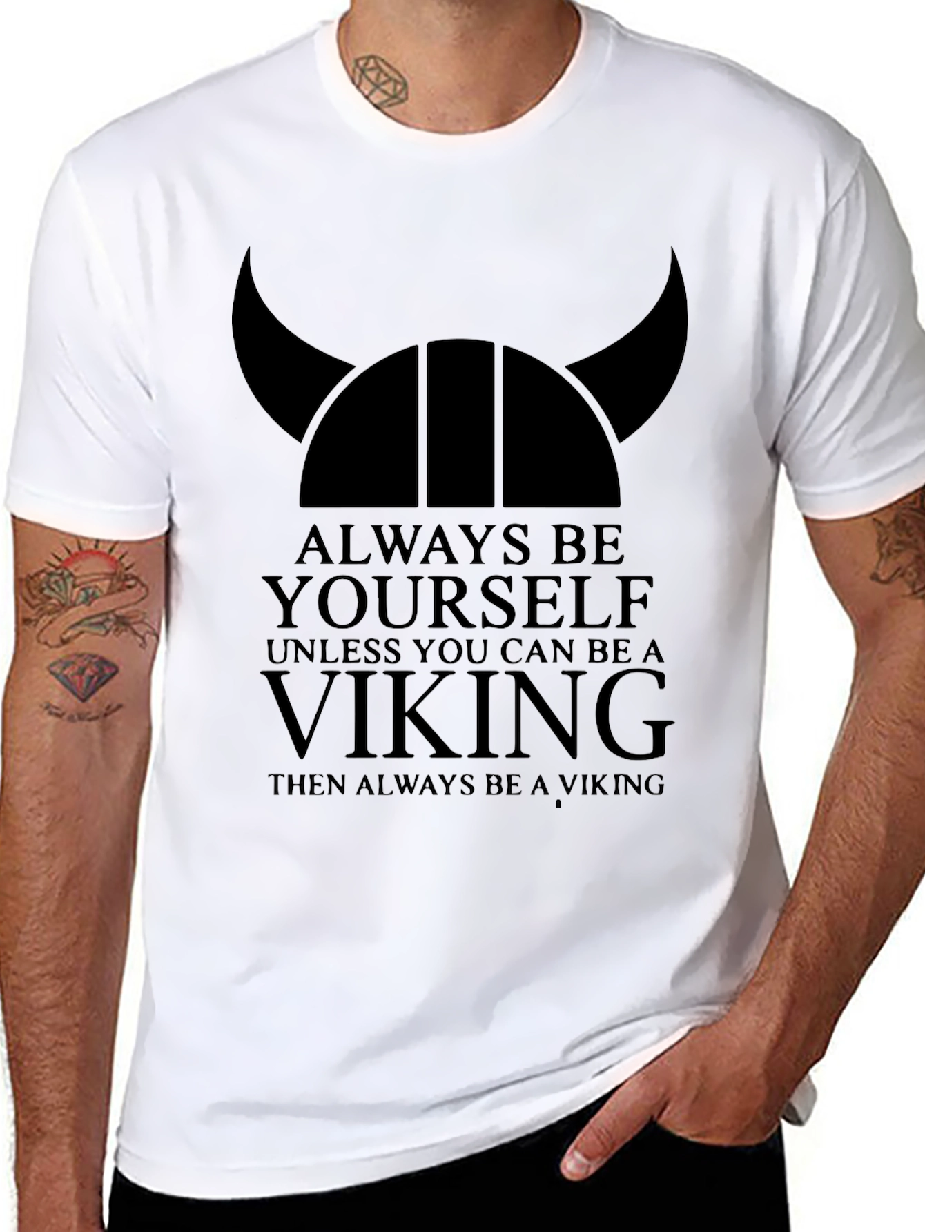 Always Be a Viking Black Graphic T-Shirt
