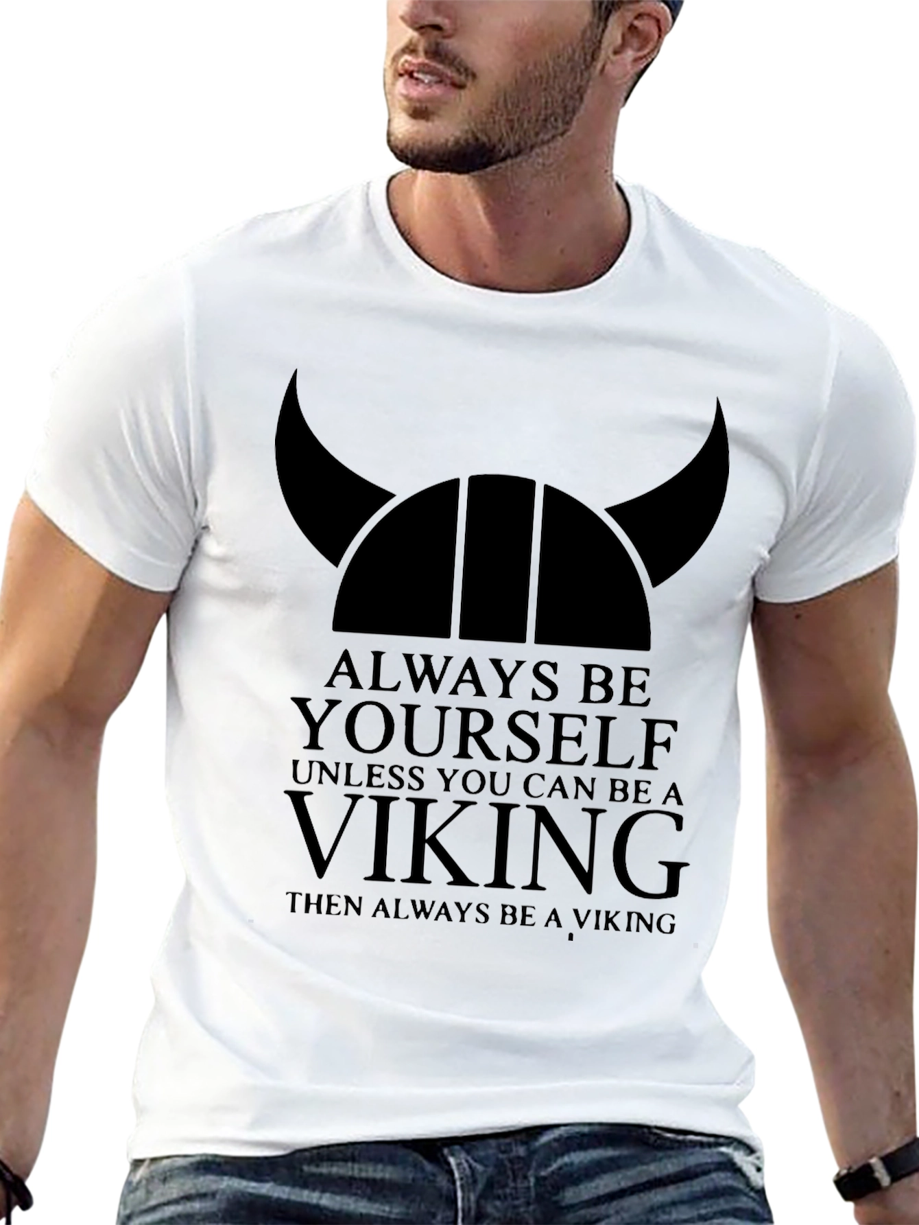Always Be a Viking Black Graphic T-Shirt
