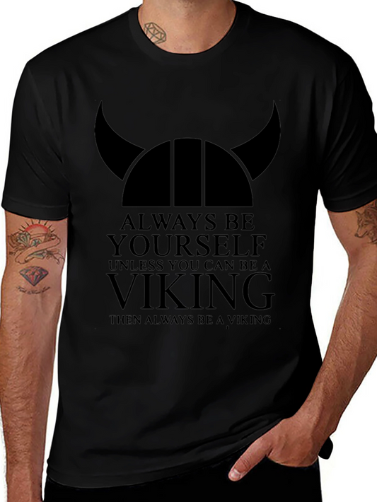 Always Be a Viking Black Graphic T-Shirt