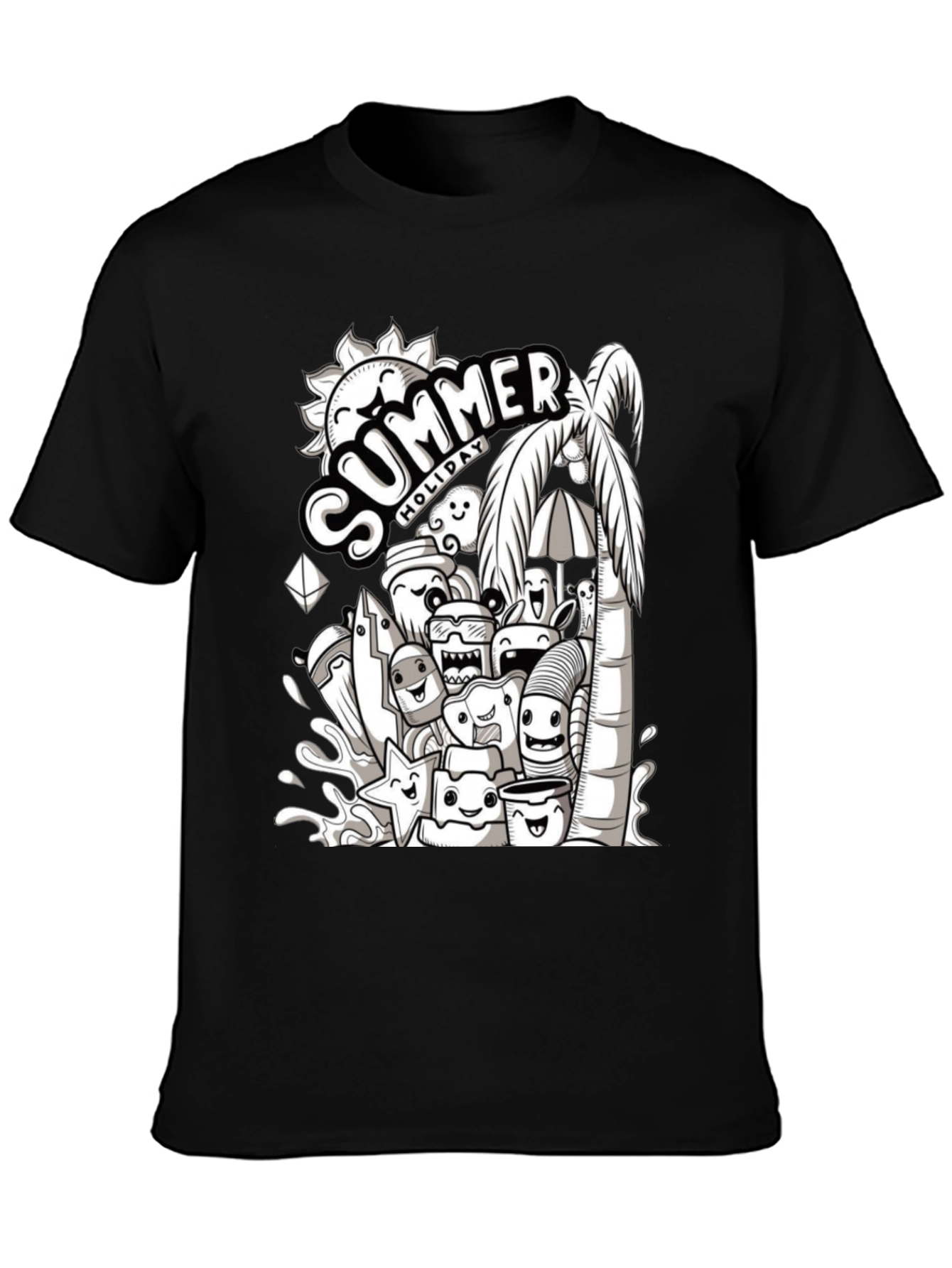 Summer Holiday Doodle Graphic T-Shirt